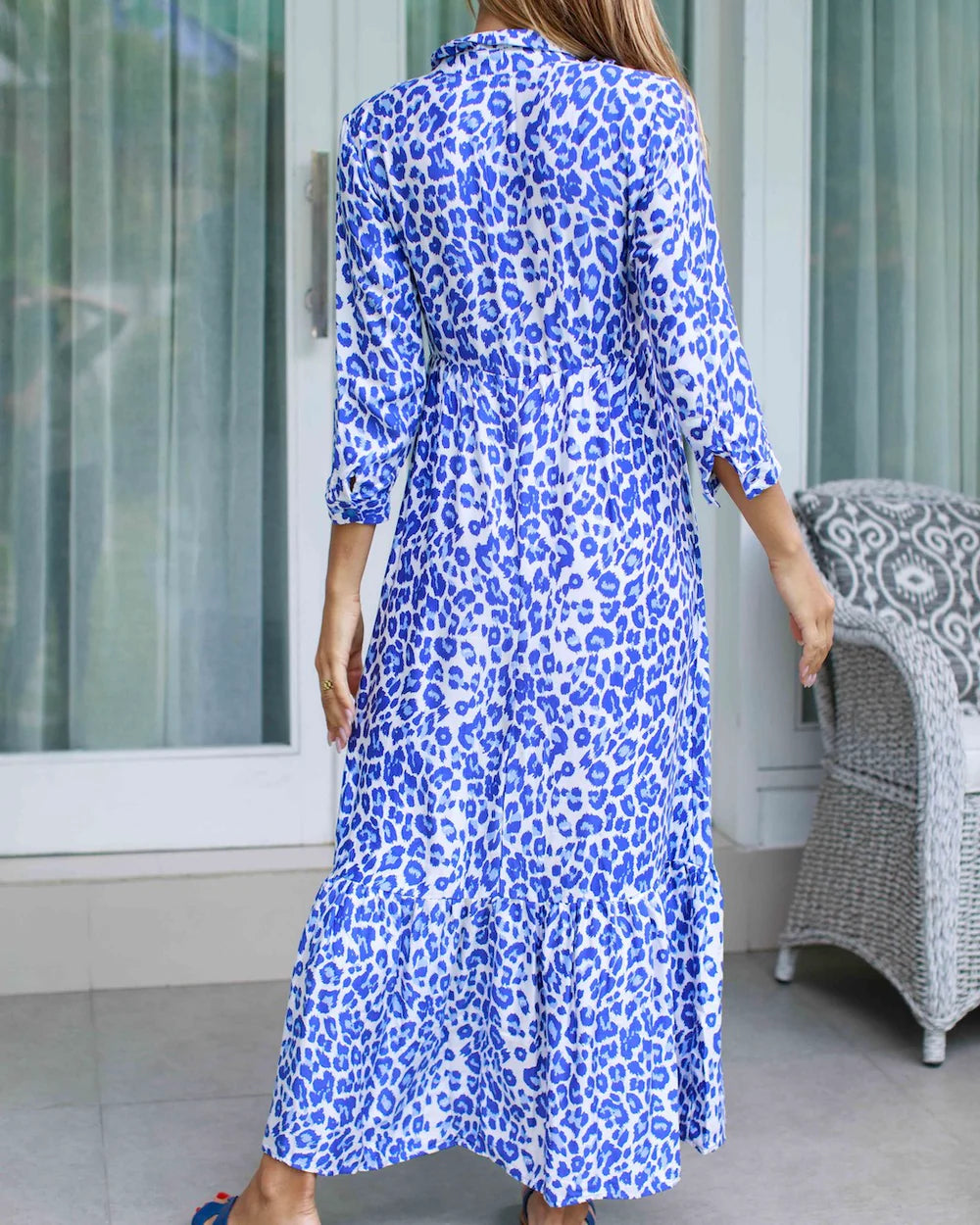 Mia Dress Purple Leopard Bamboo
