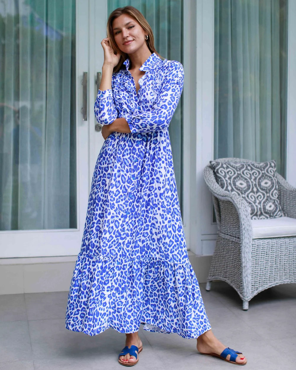 Mia Dress Purple Leopard Bamboo