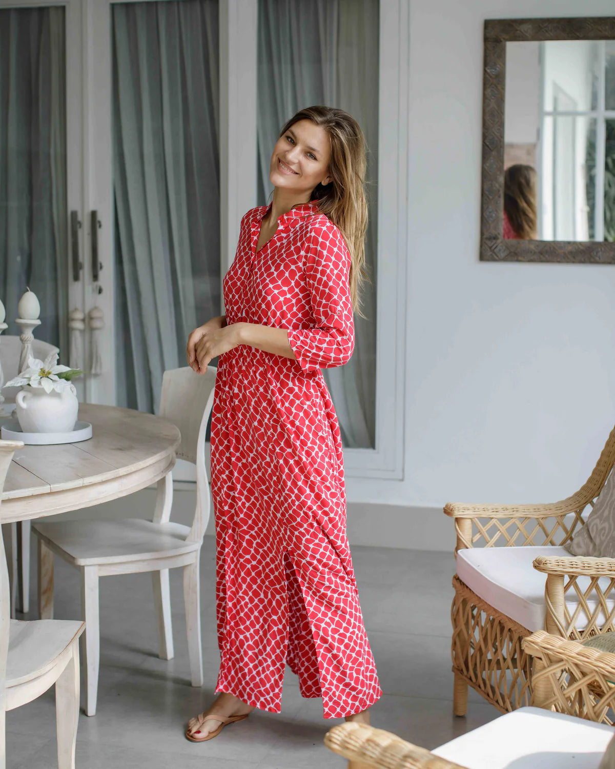Harlow Dress - Raspberry Net