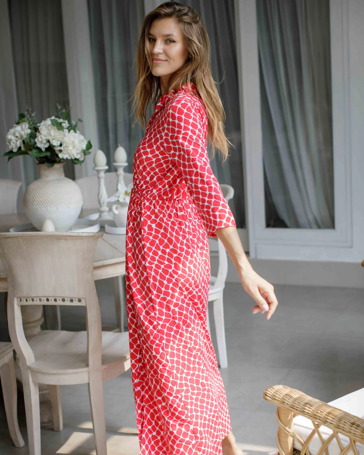 Harlow Dress - Raspberry Net