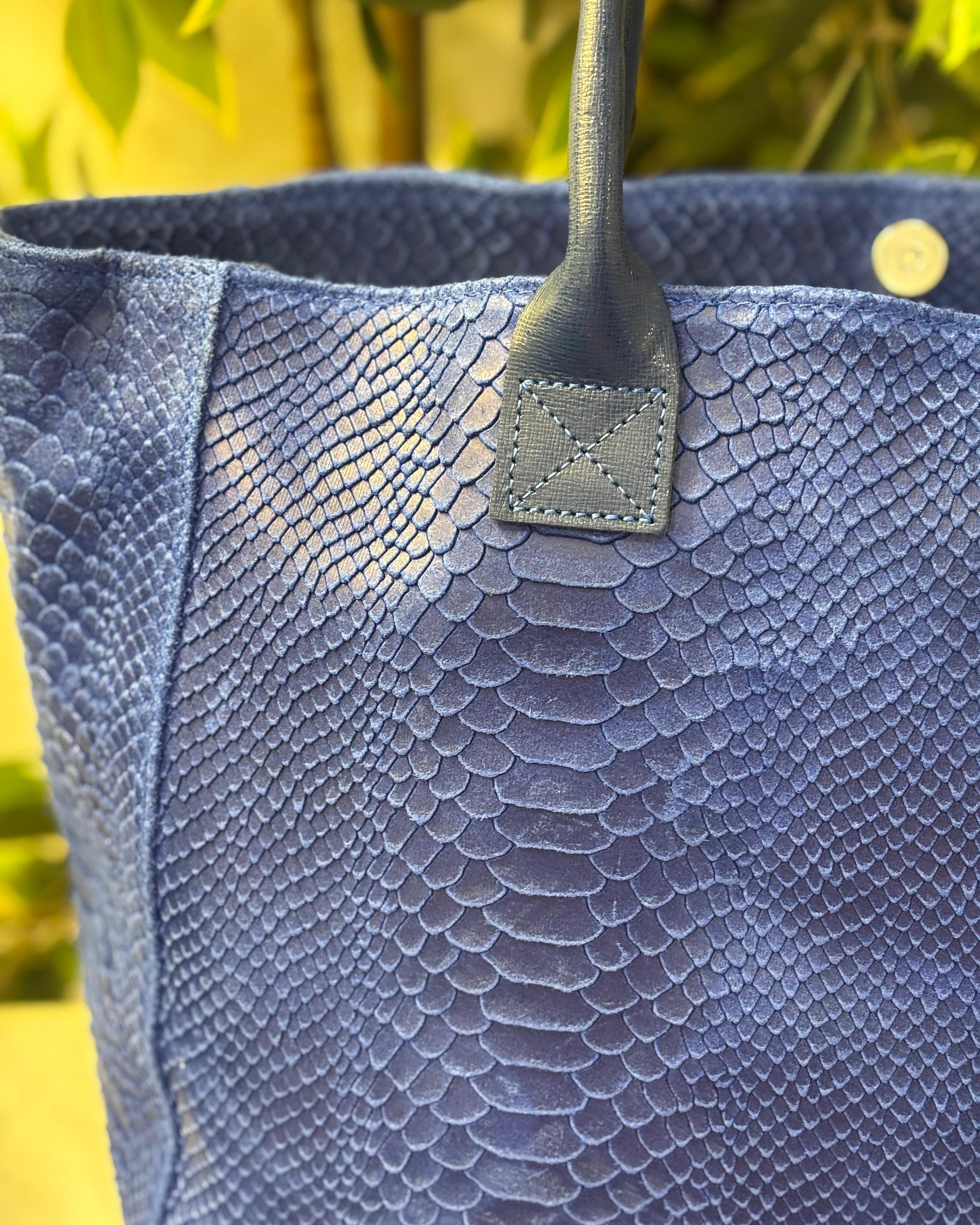 Bolsena Leather Tote - Cobalt