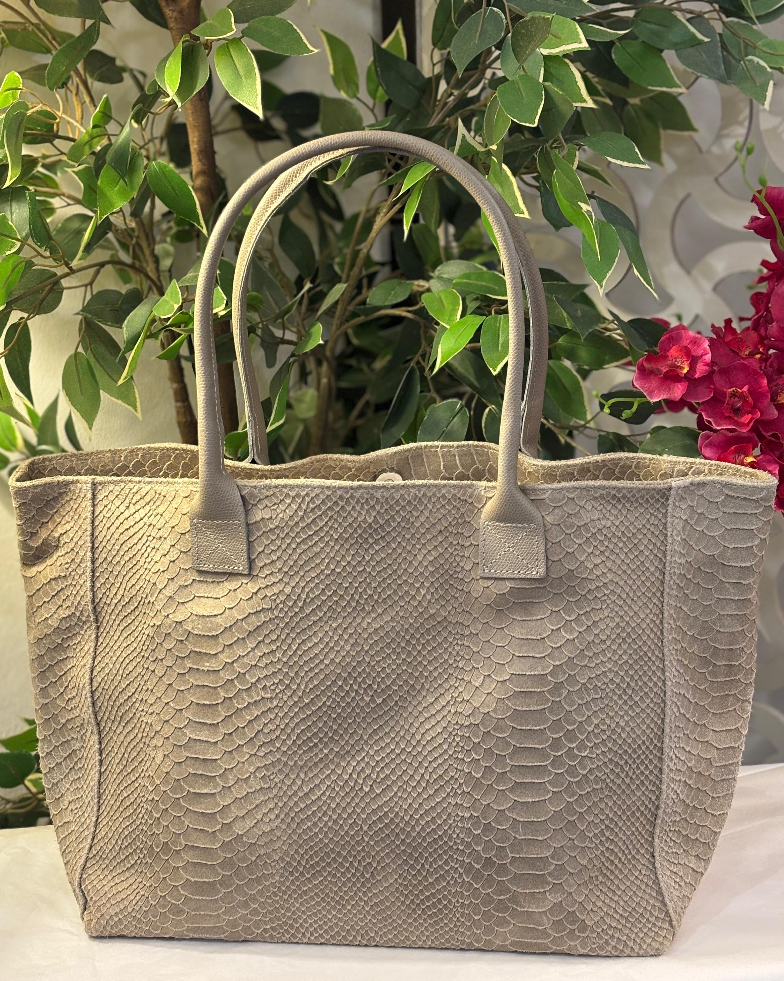 Bolsena Leather Tote - Beige