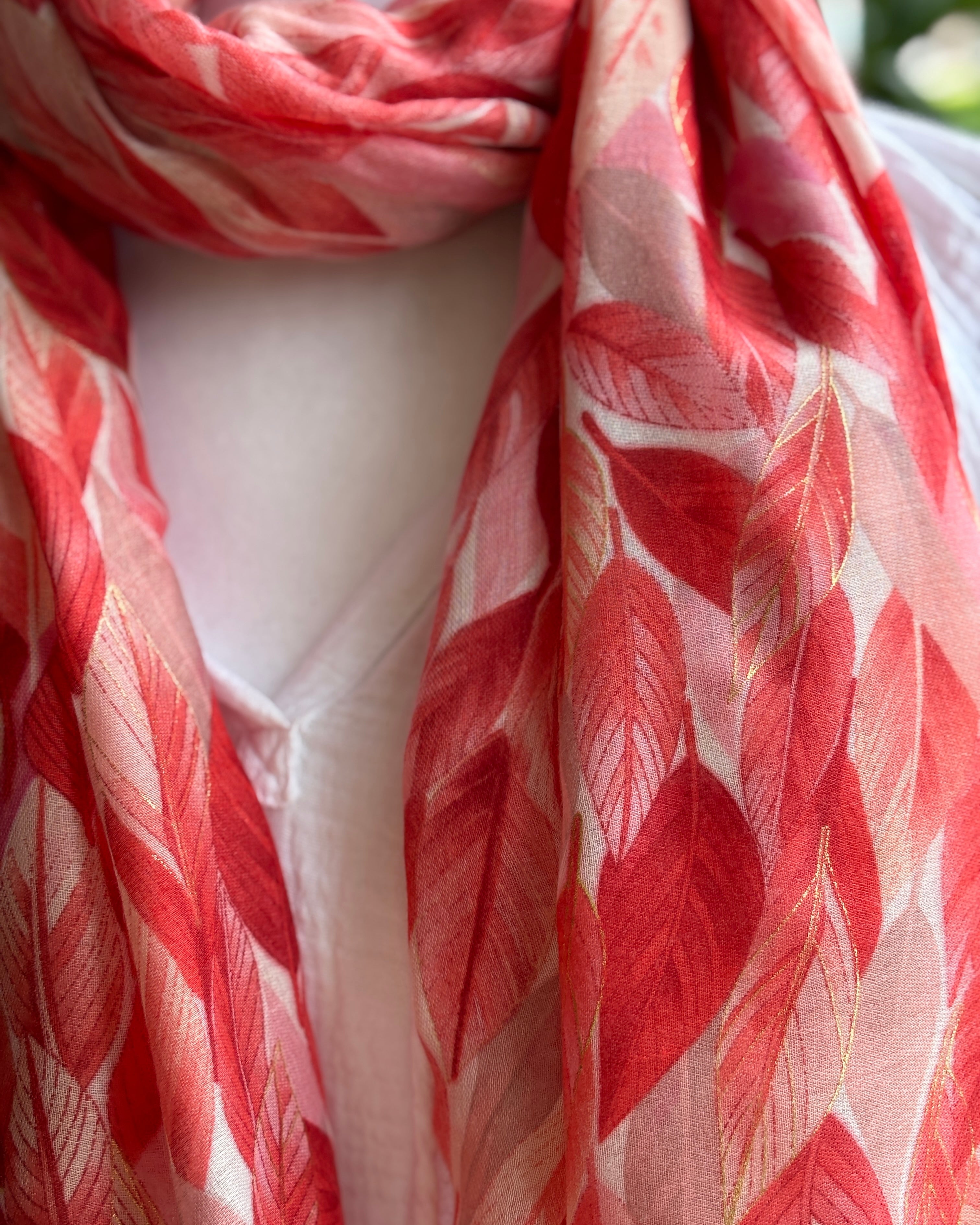 Orange leaf scarf