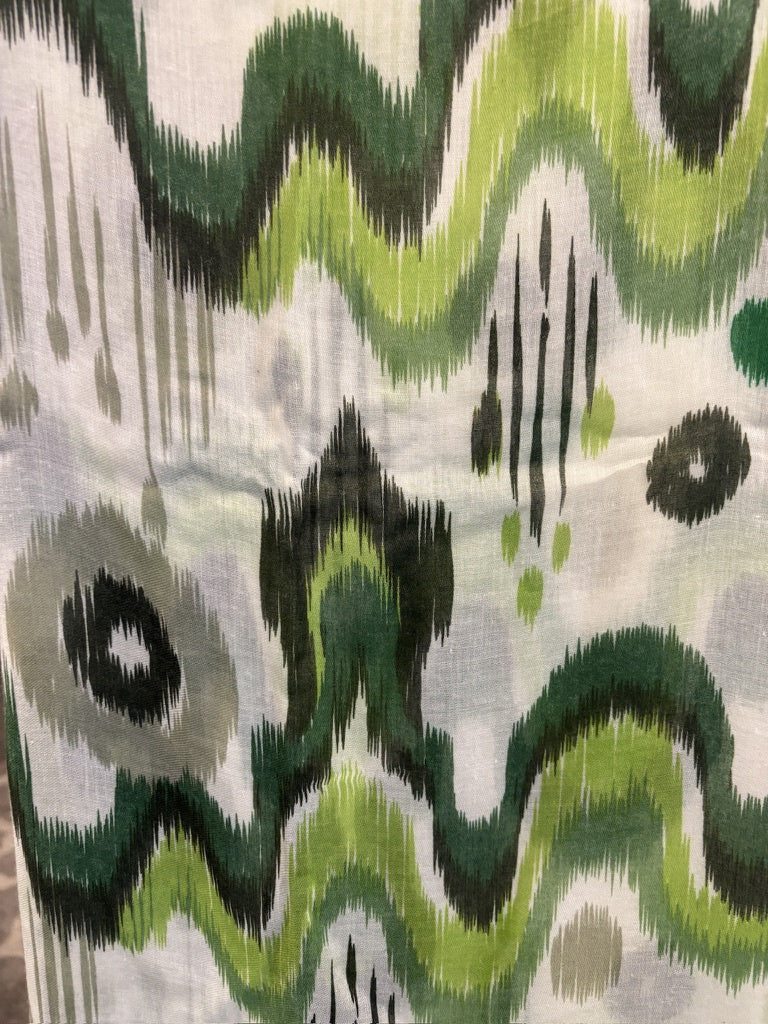 Green and khaki ikat scarf