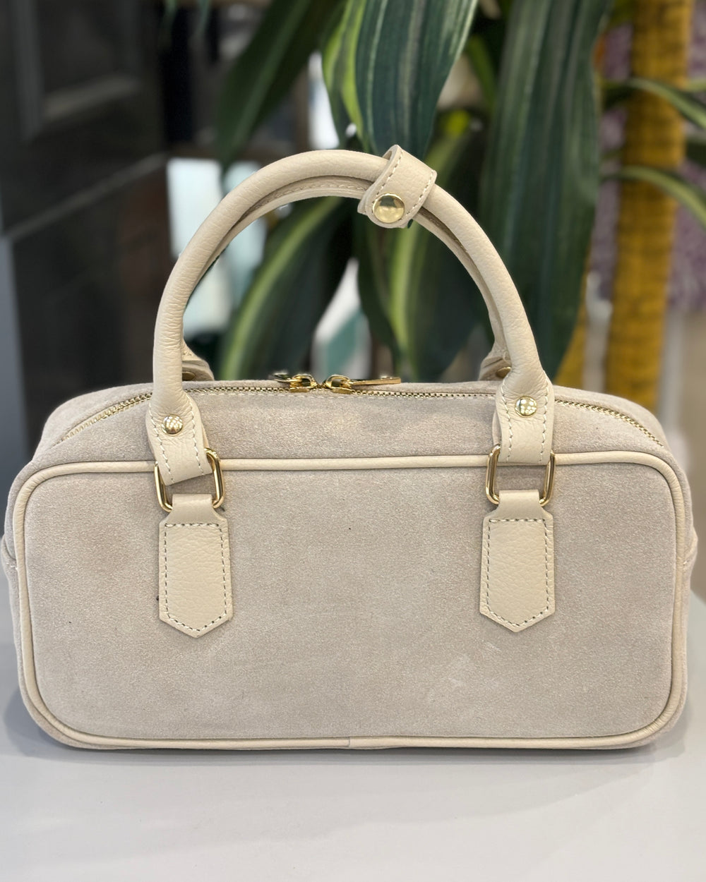Pienza Suede Bag - Cream