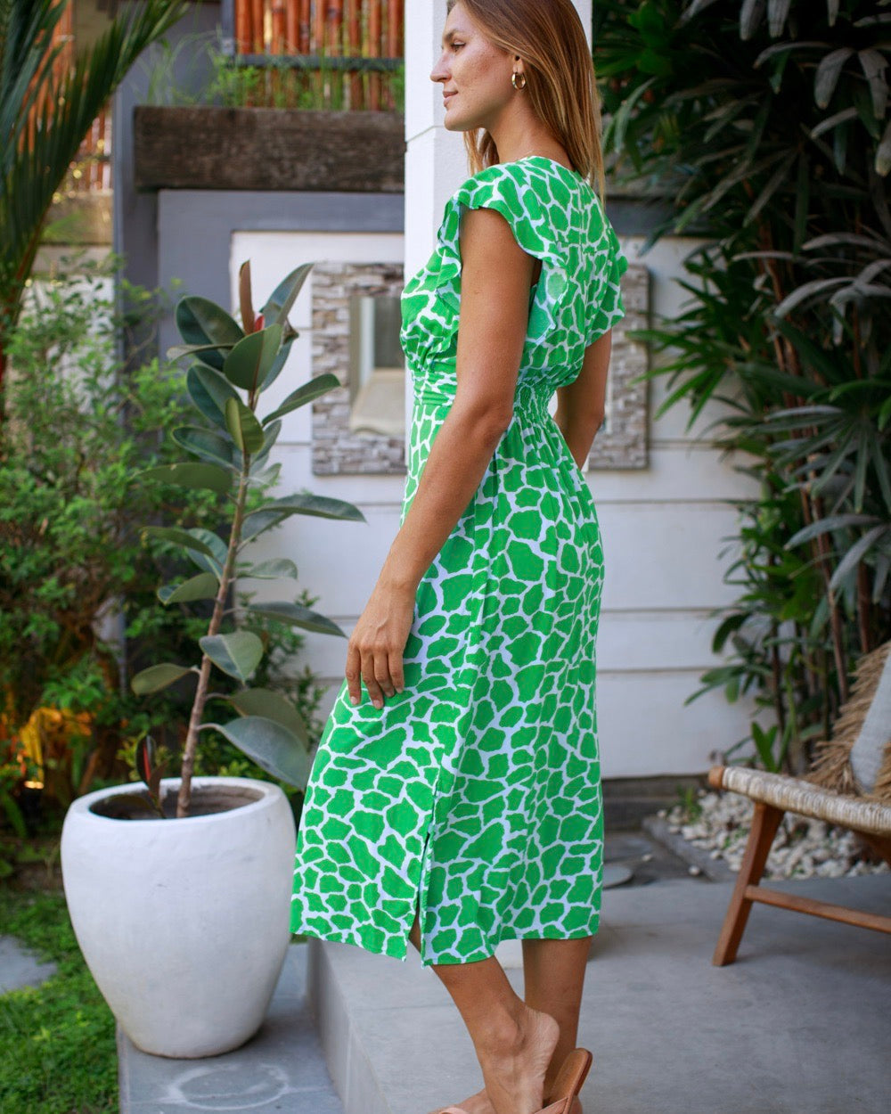 Julia Dress - Green Giraffe