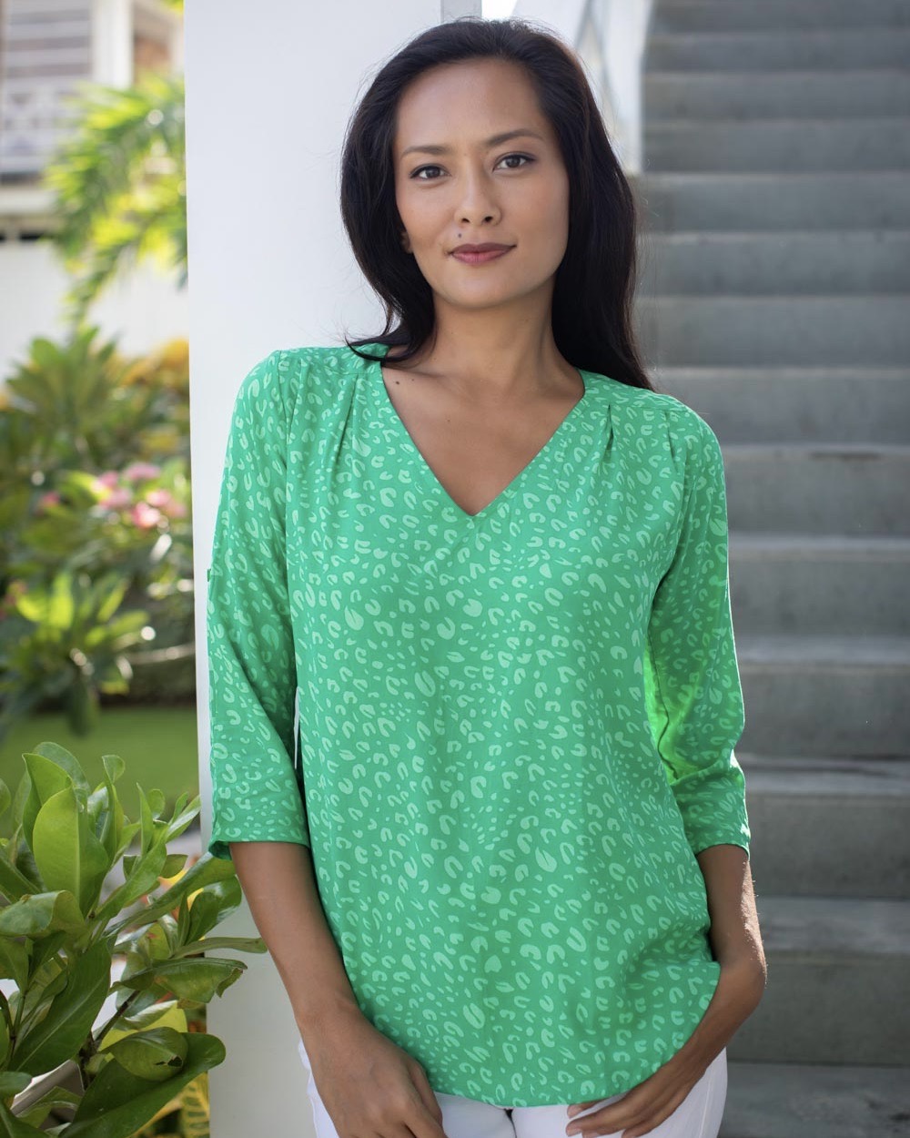 Lizzie Top - Green Petal