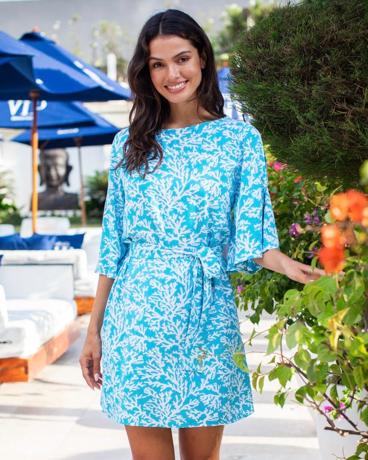 Lola Dress - Turquoise Coral