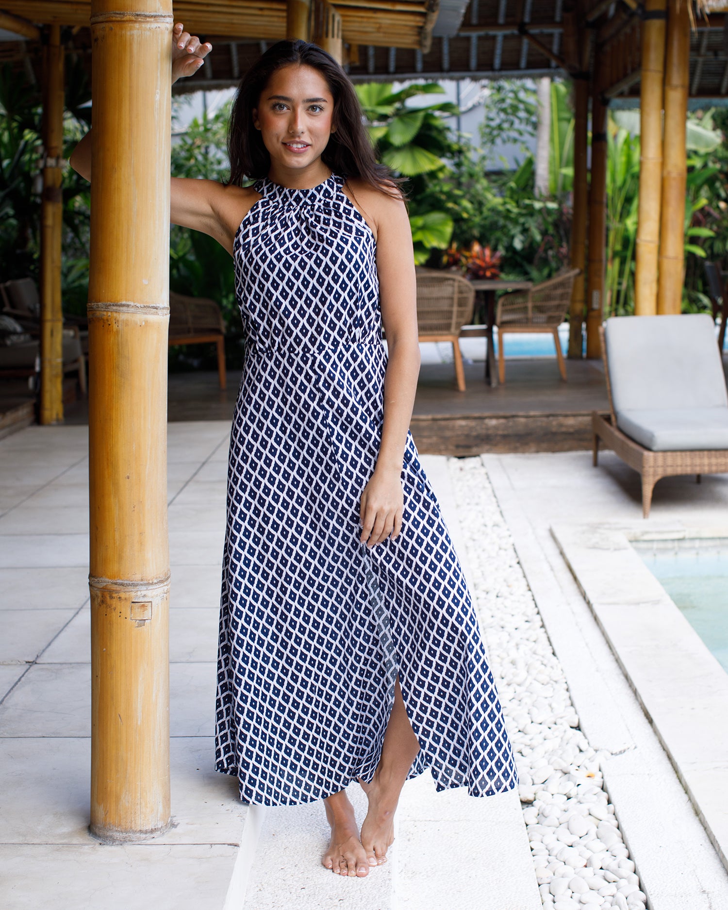 Metis Navy Trellis Cotton