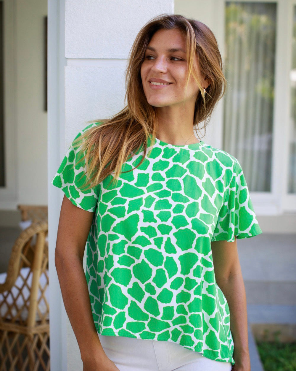 Mimi Top - Green Giraffe