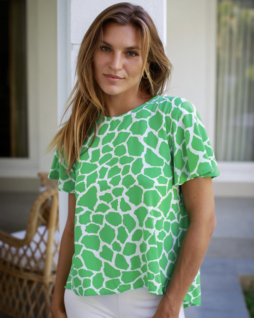 Mimi Top - Green Giraffe