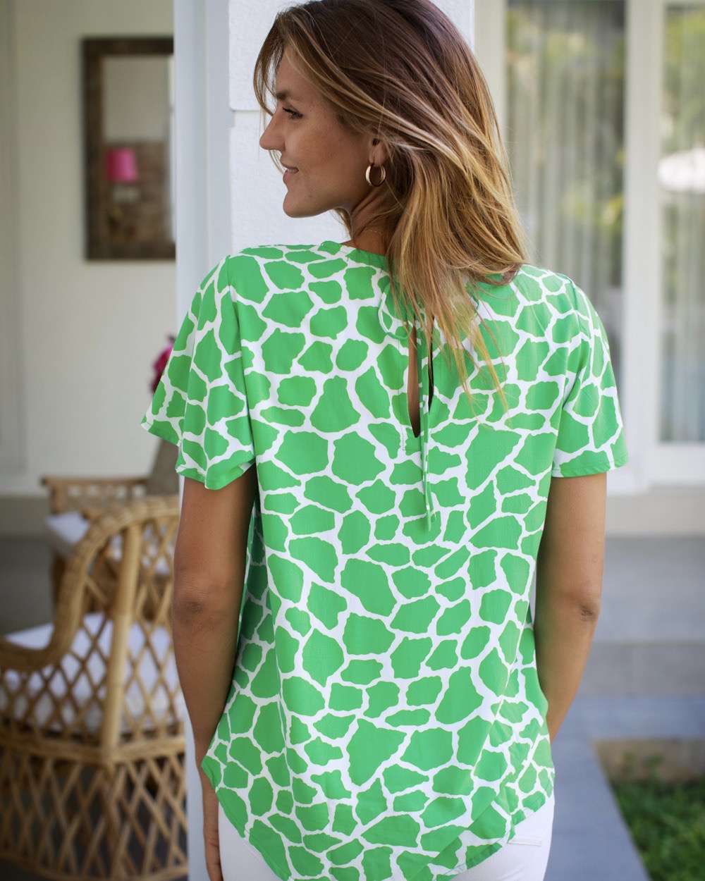 Mimi Top - Green Giraffe