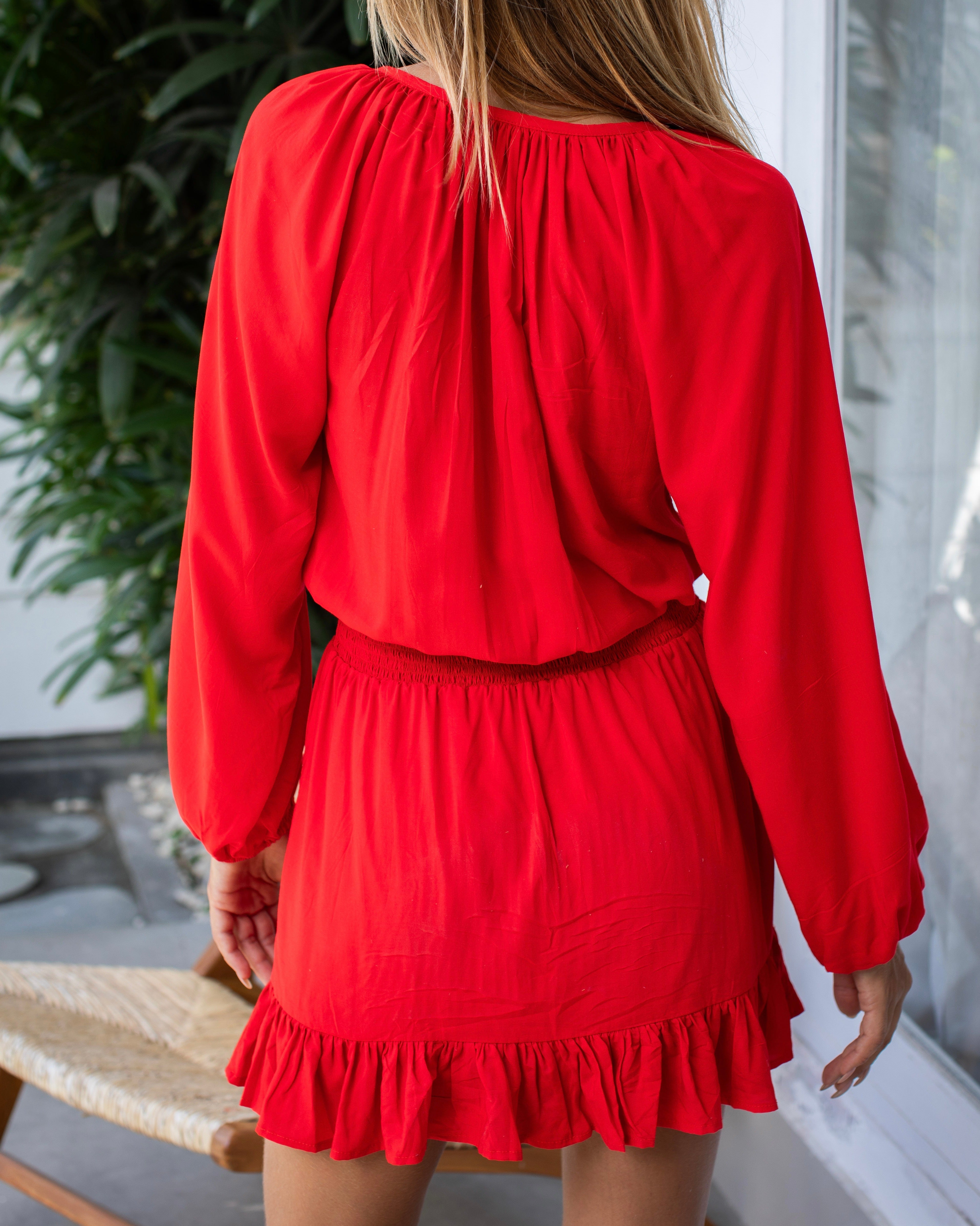 Neve Dress - Poppy Red