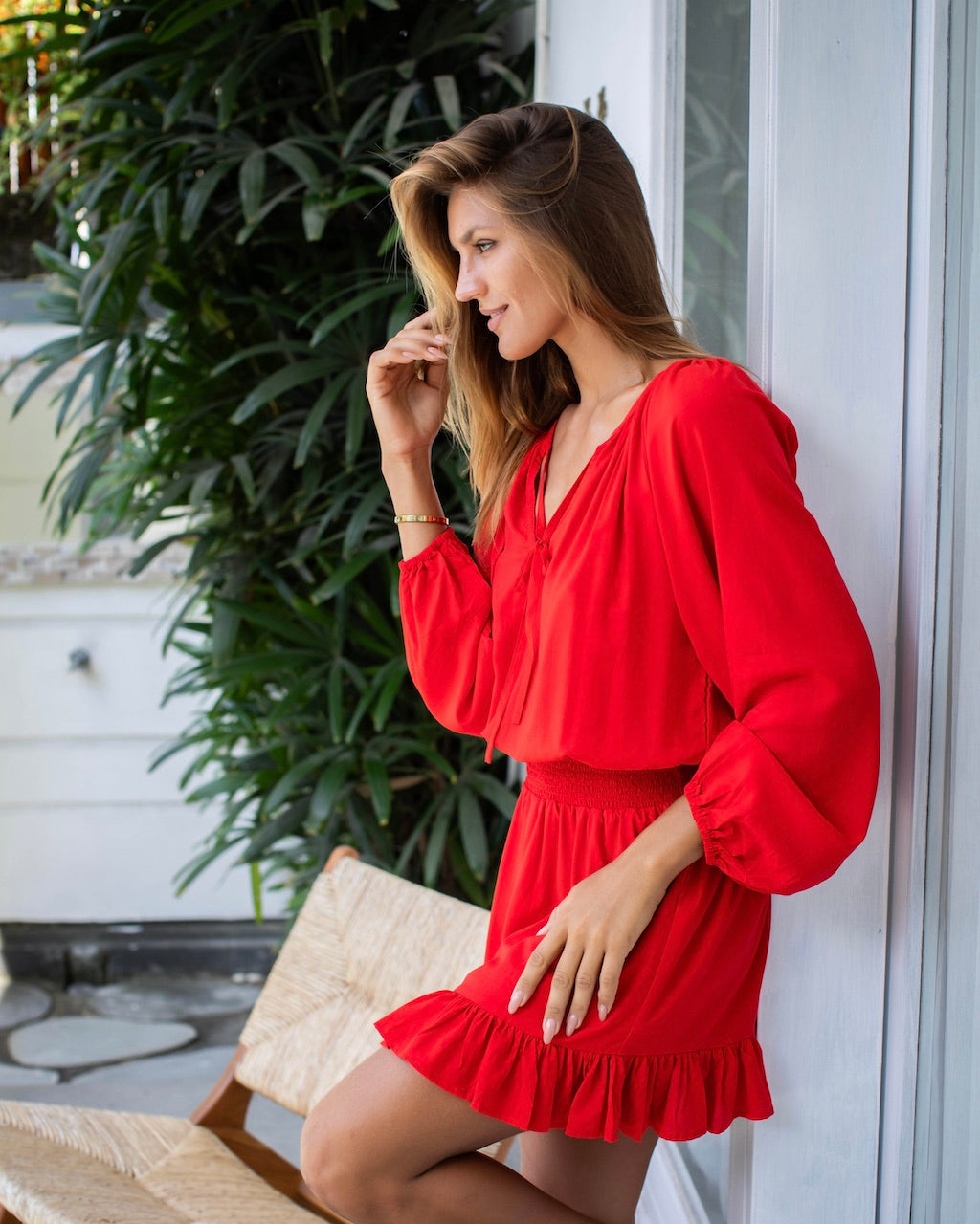 Neve Dress - Poppy Red