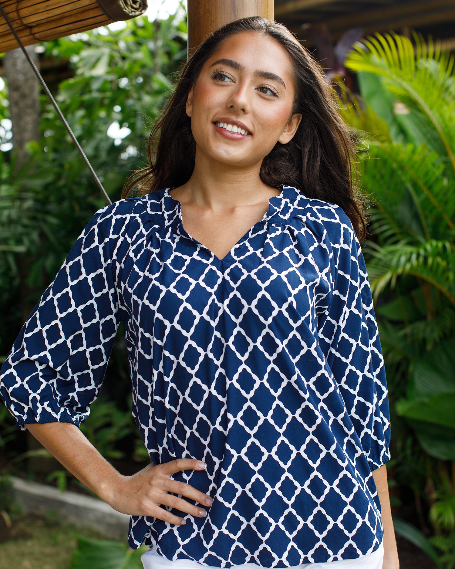 Pippa Navy White Marquise