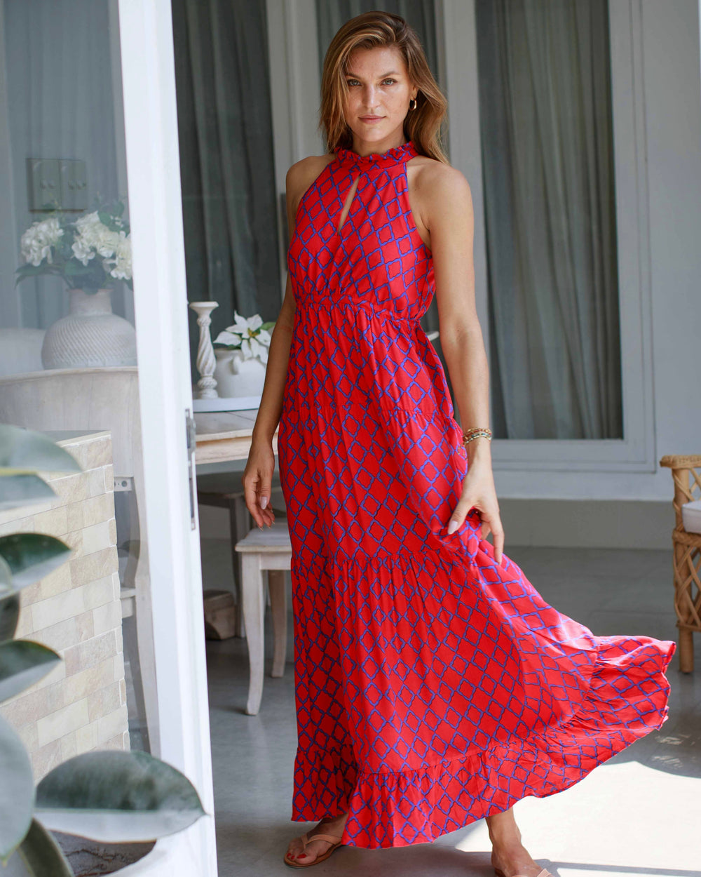 Rose Dress - Red Blue Marquise