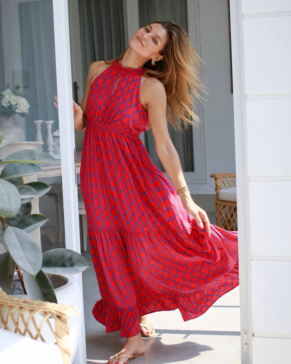 Rose Dress - Red Blue Marquise