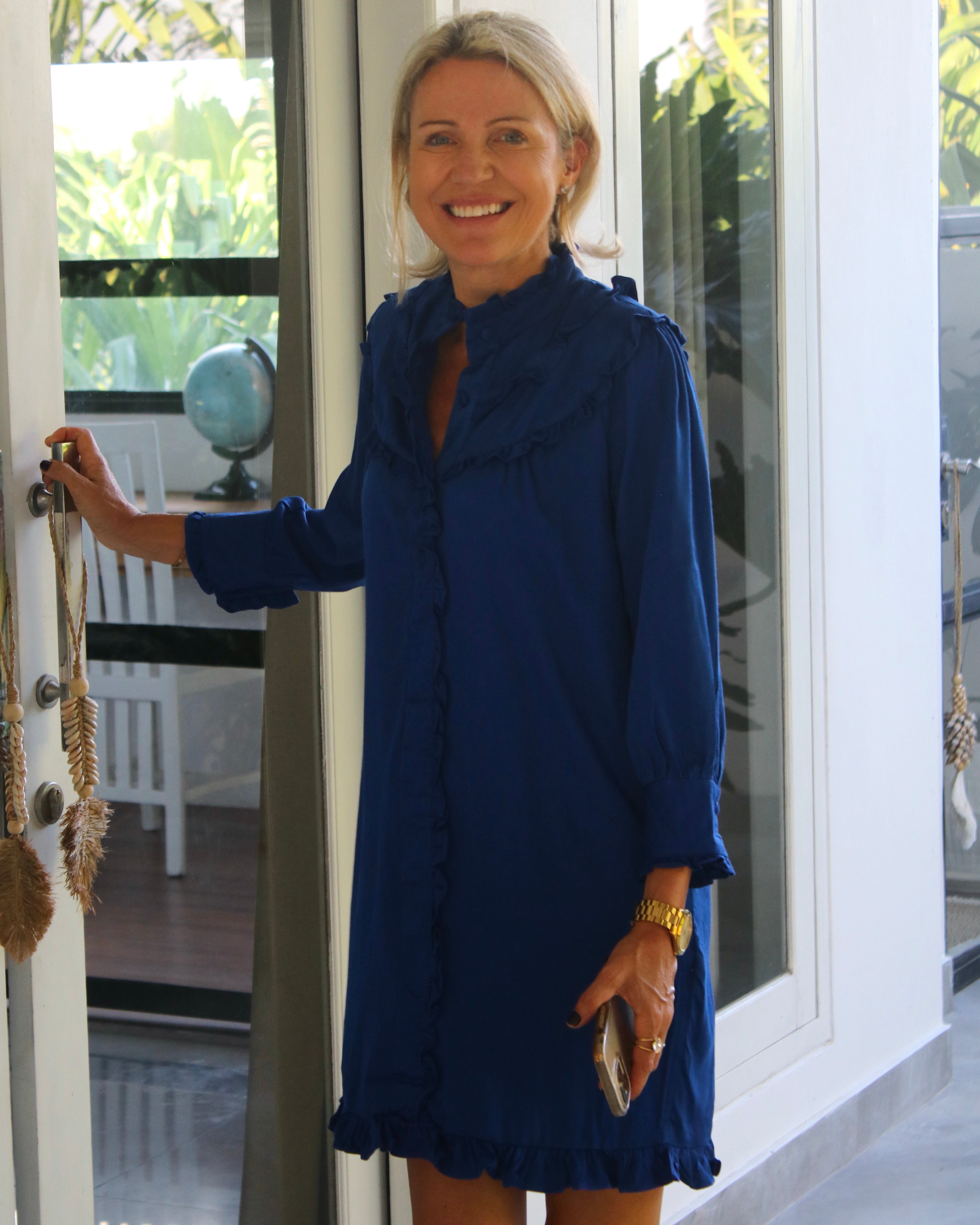 Sandra Dress - Bamboo Satin Midnight Blue