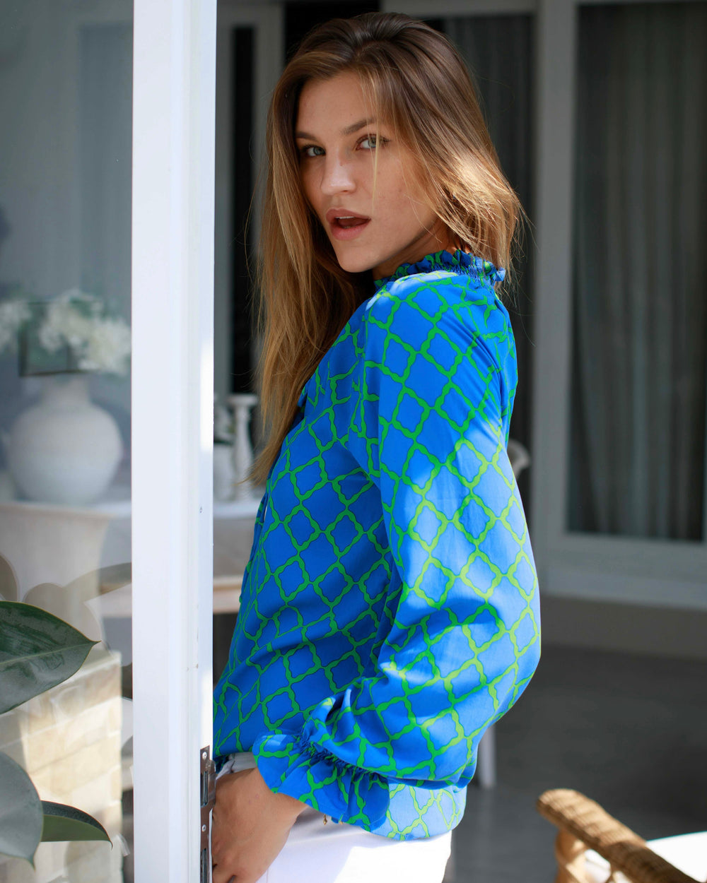 Uma Top - Green Blue Marquise