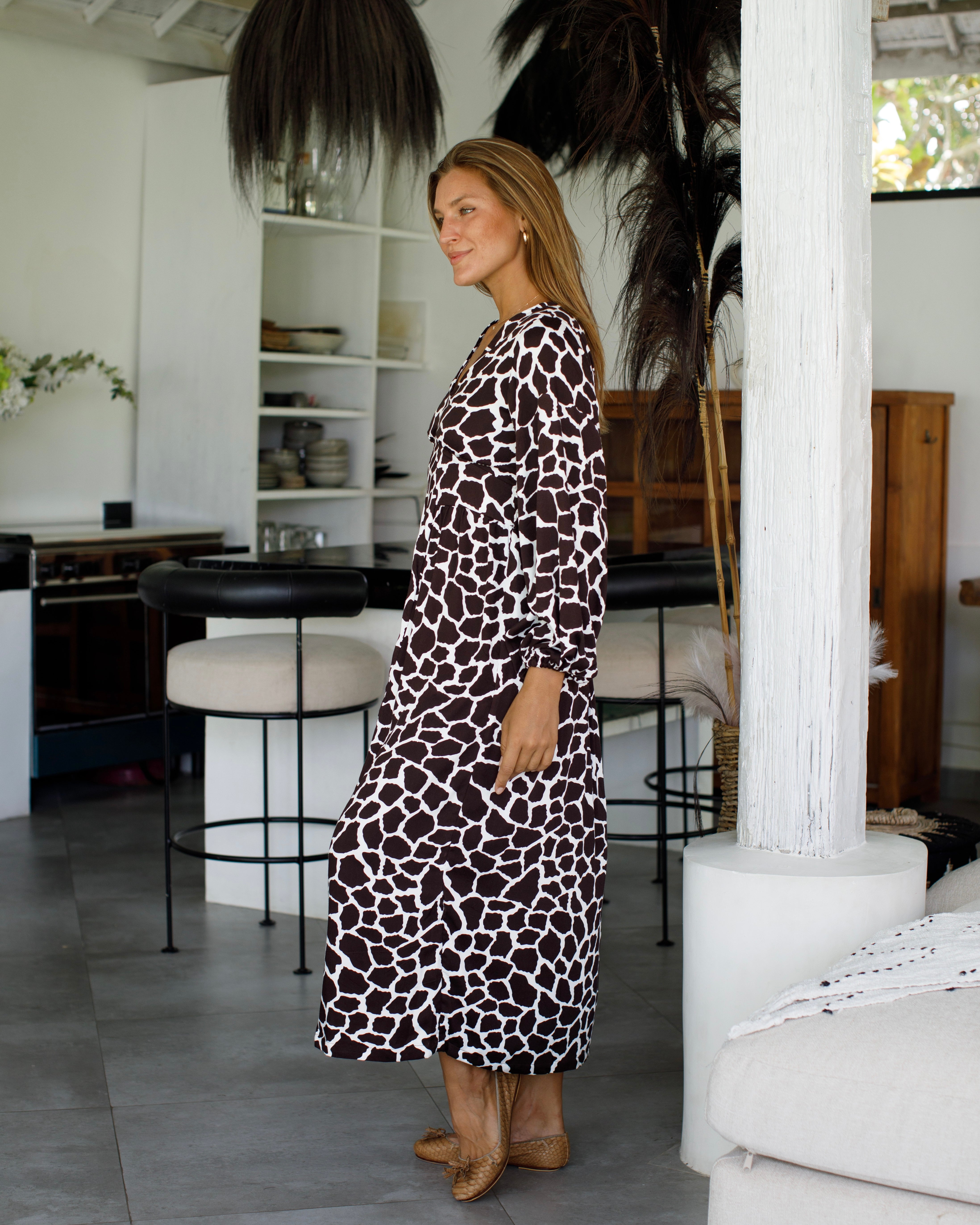 Willa Dress - Coffee Giraffe
