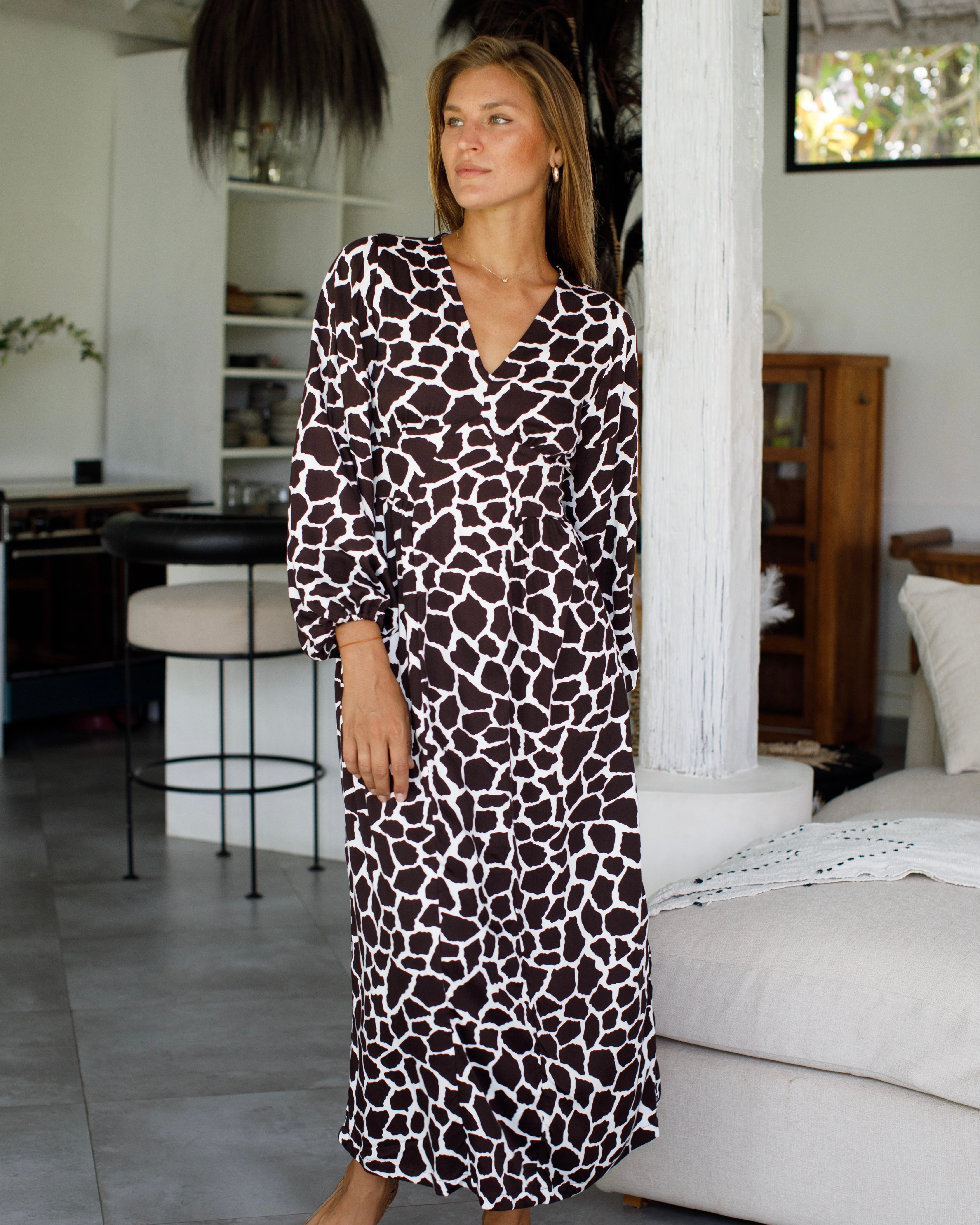 Willa Dress - Coffee Giraffe