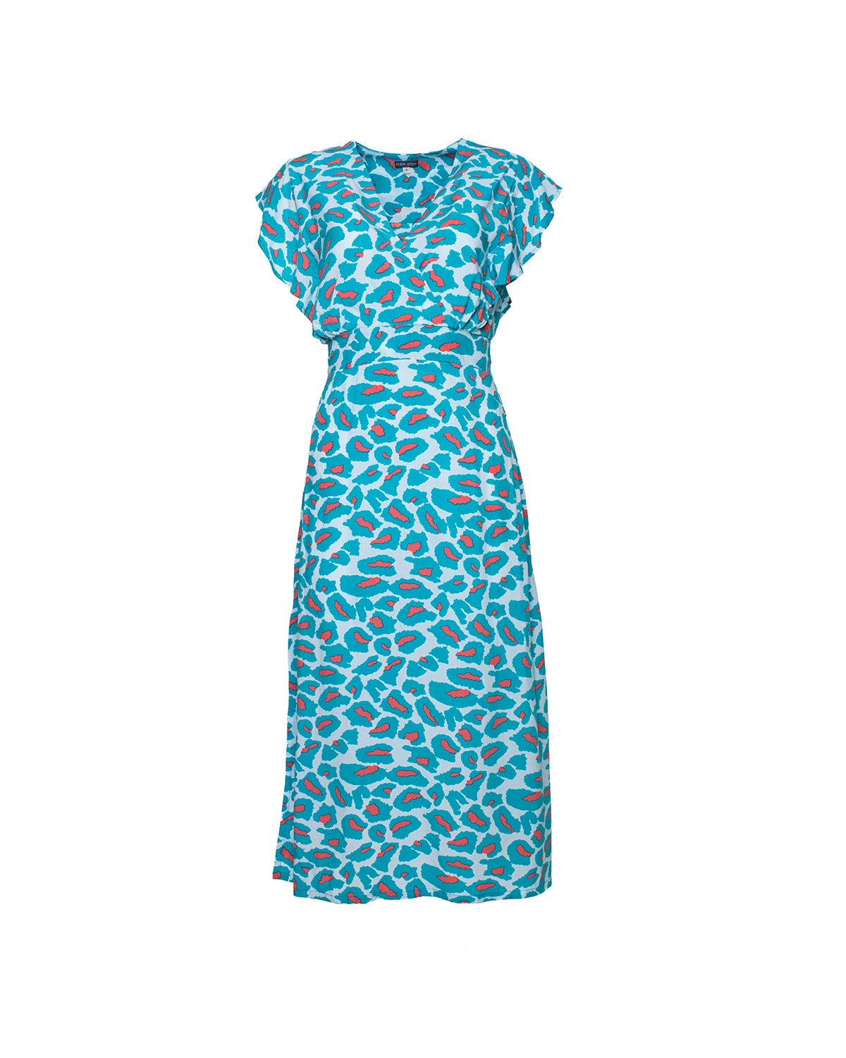 Julia Dress - Aqua Coral Leopard