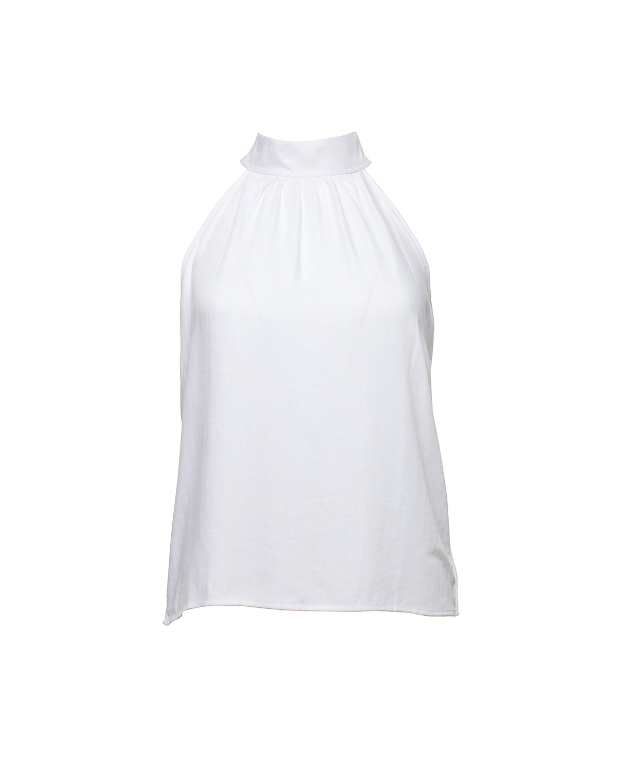 Lana Halter Top - White Herringbone