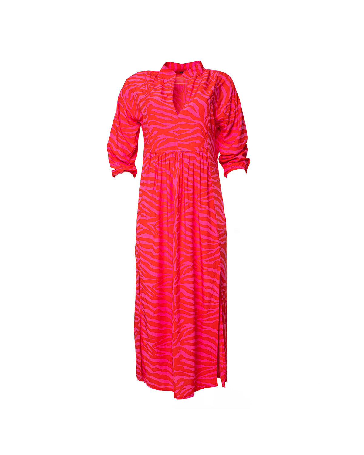 Sicily Dress - Pink Orange Zebra