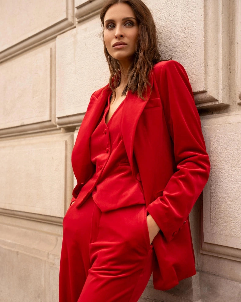 Julietta Velvet Jacket - Red