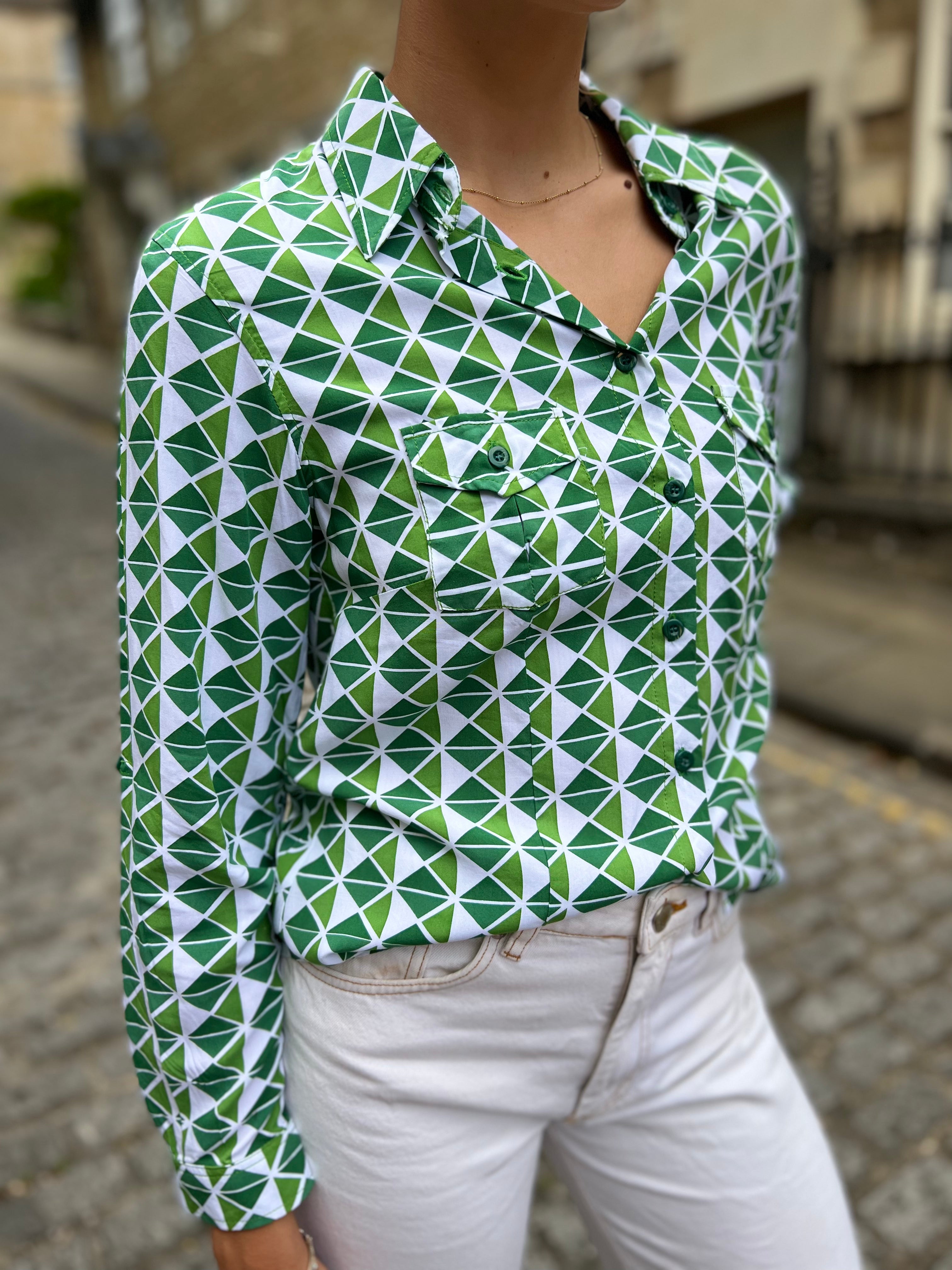 Firenze Shirt - Green Triangle