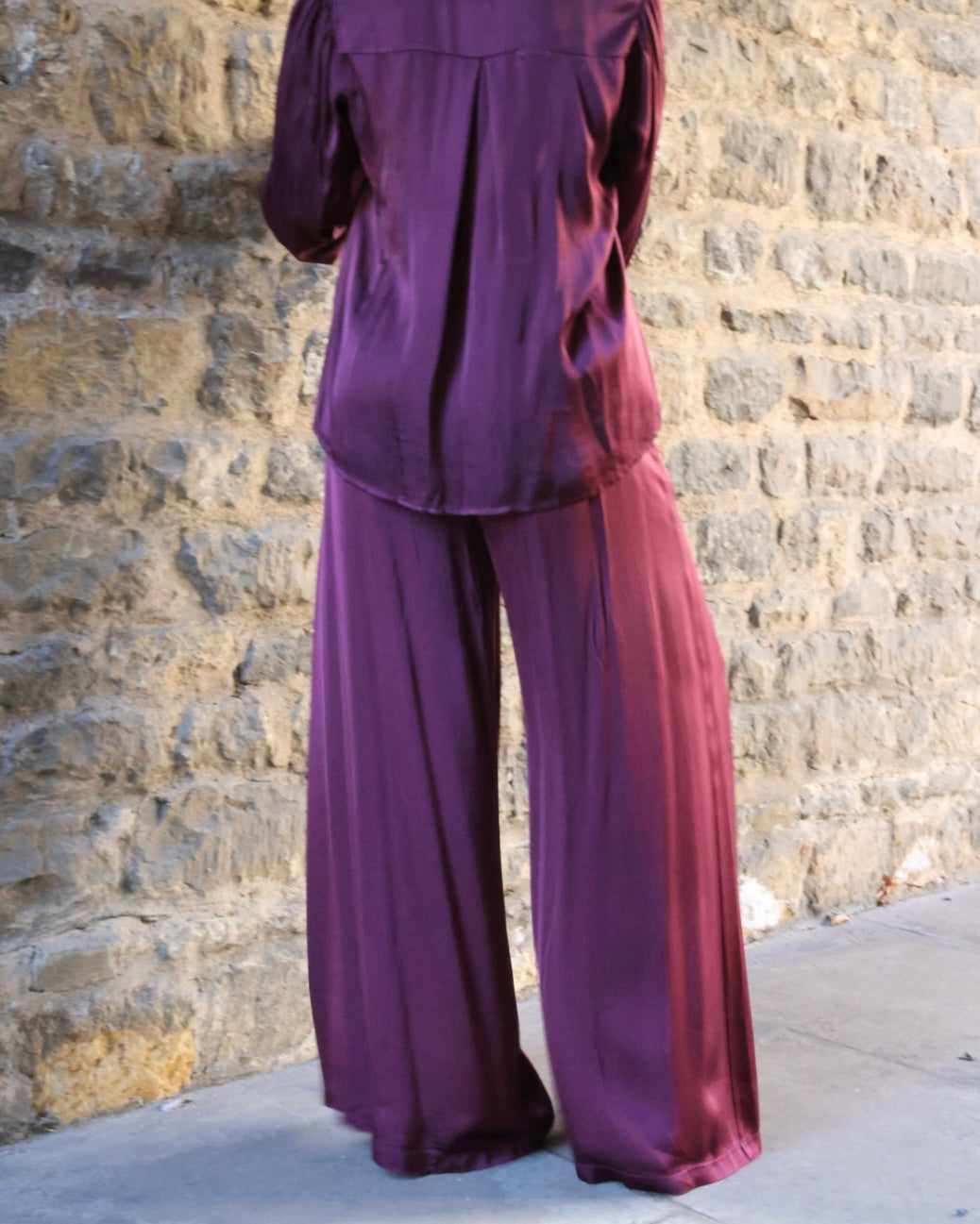 Radana Satin Trousers - Merlot