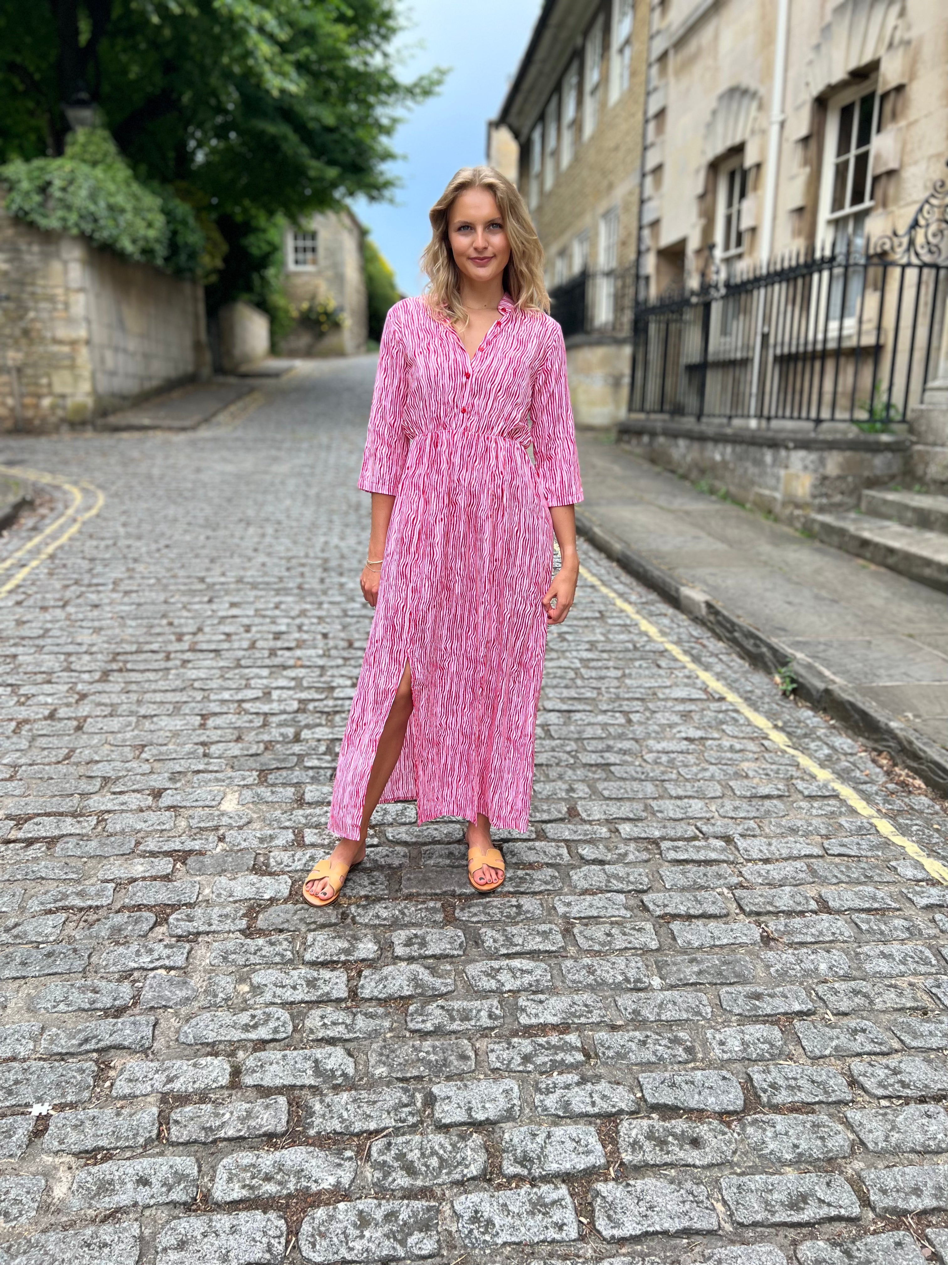 Harlow Dress - Red Wave