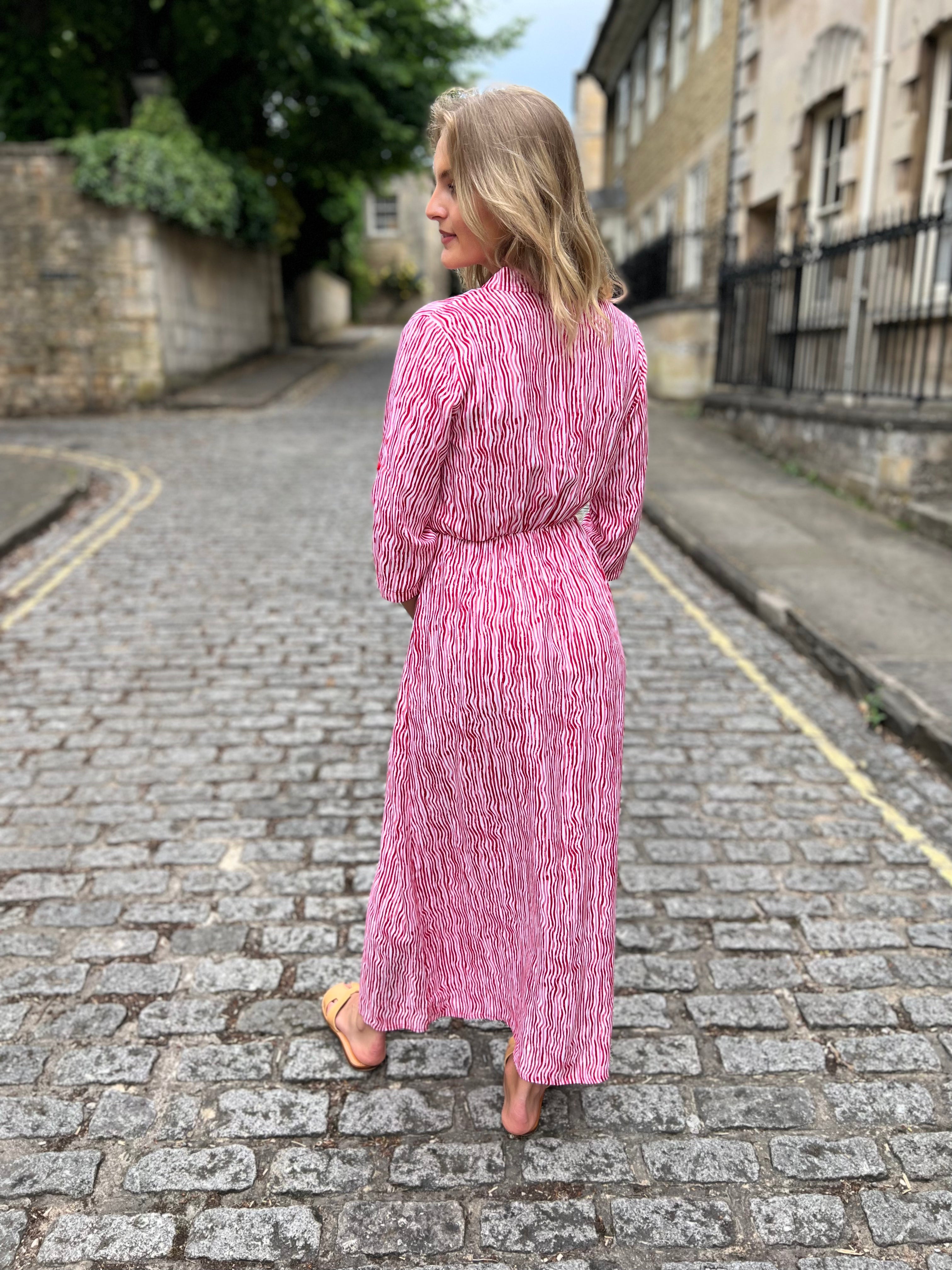 Harlow Dress - Red Wave