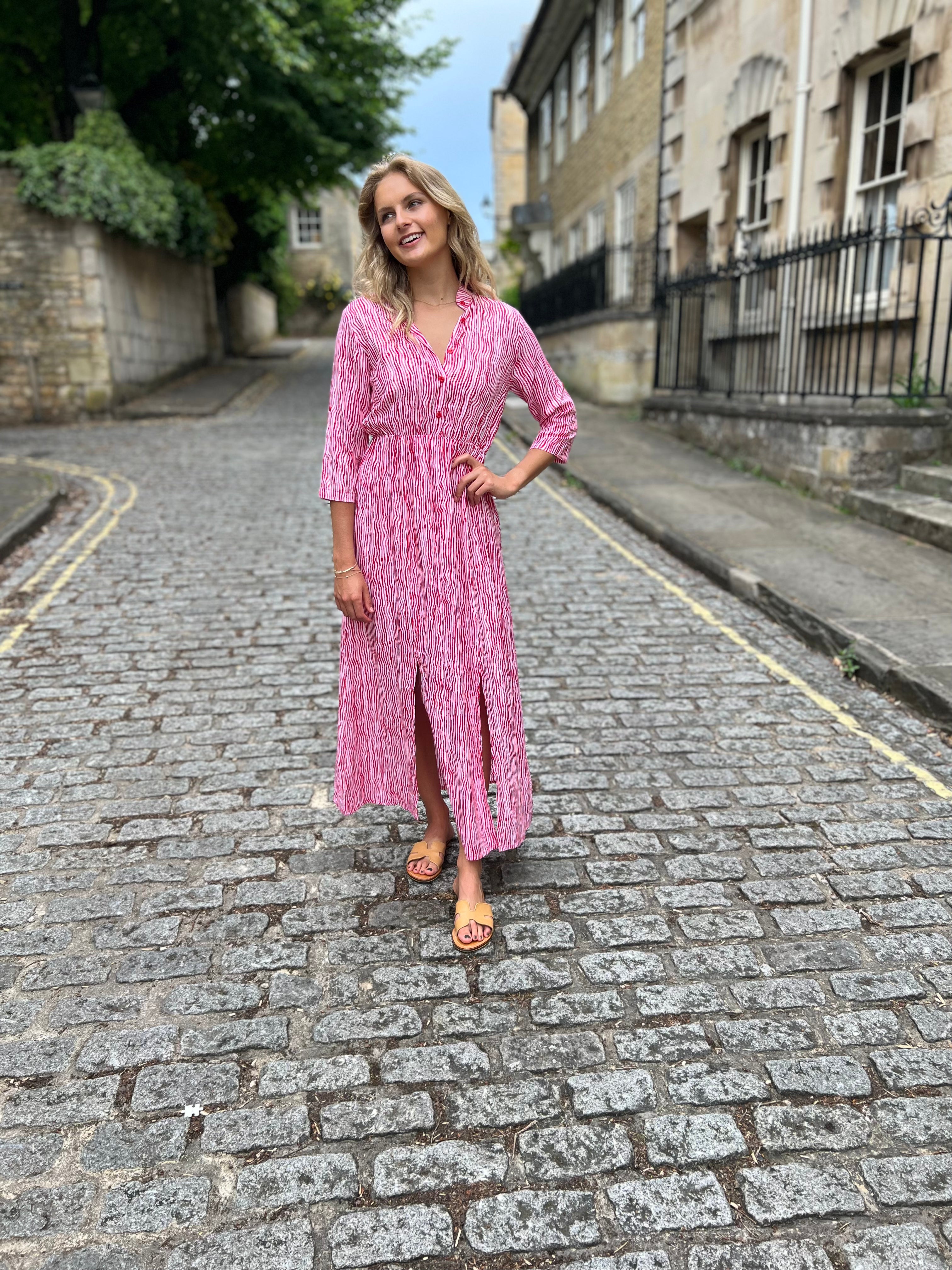 Harlow Dress - Red Wave