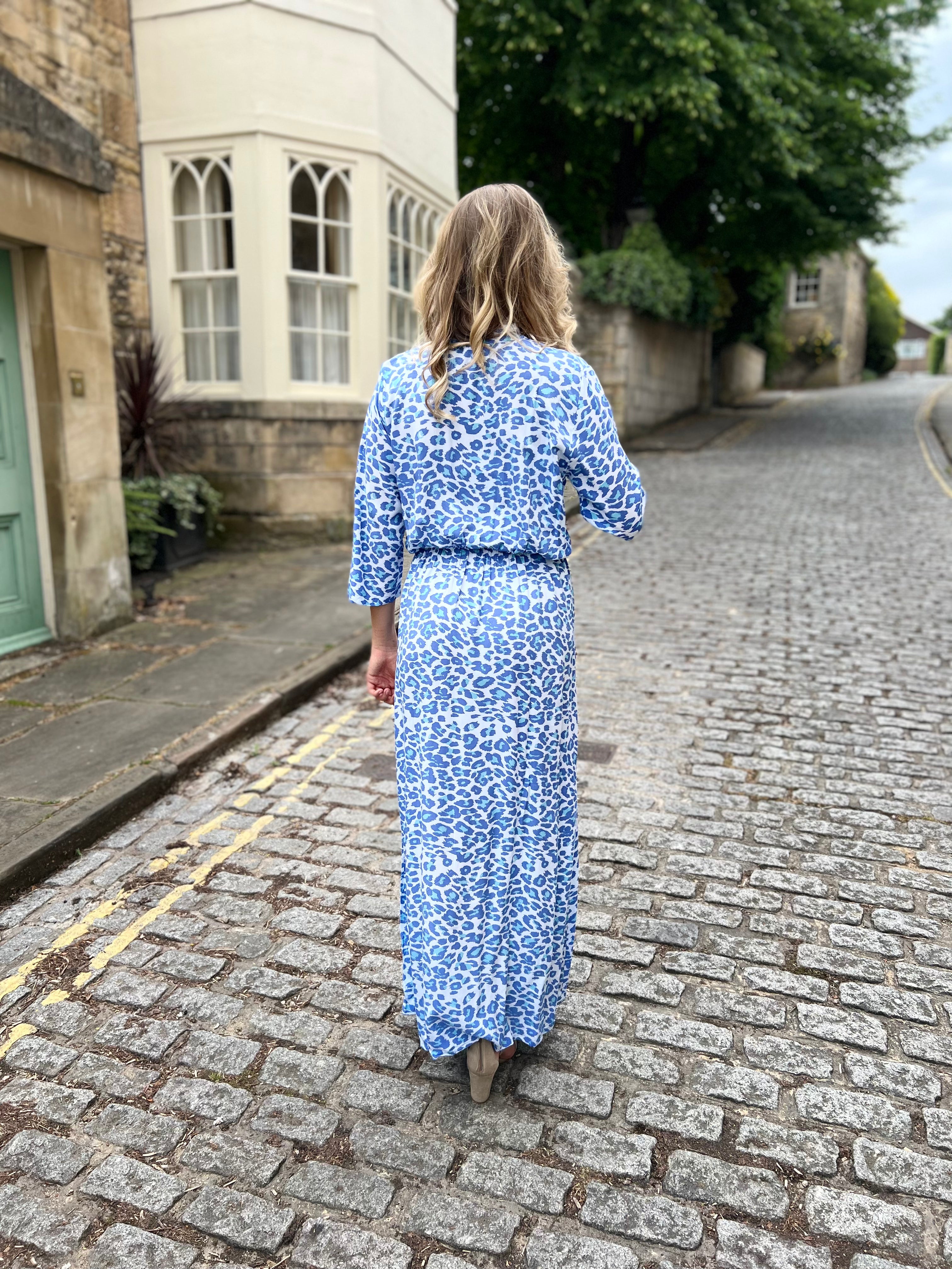 Harlow Dress - Alaskan Blue Leopard