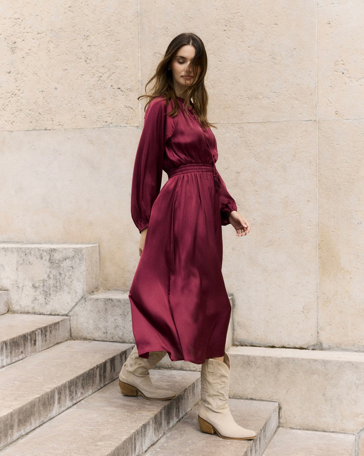 Oxence Dress - Burgundy