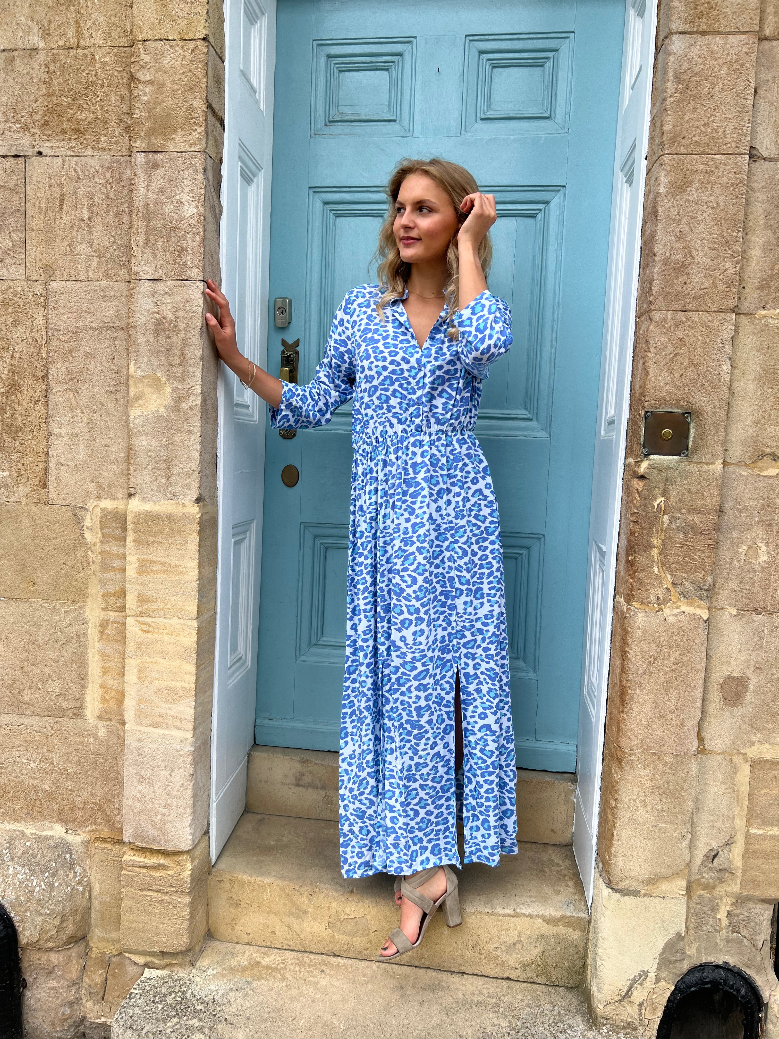 Harlow Dress - Alaskan Blue Leopard