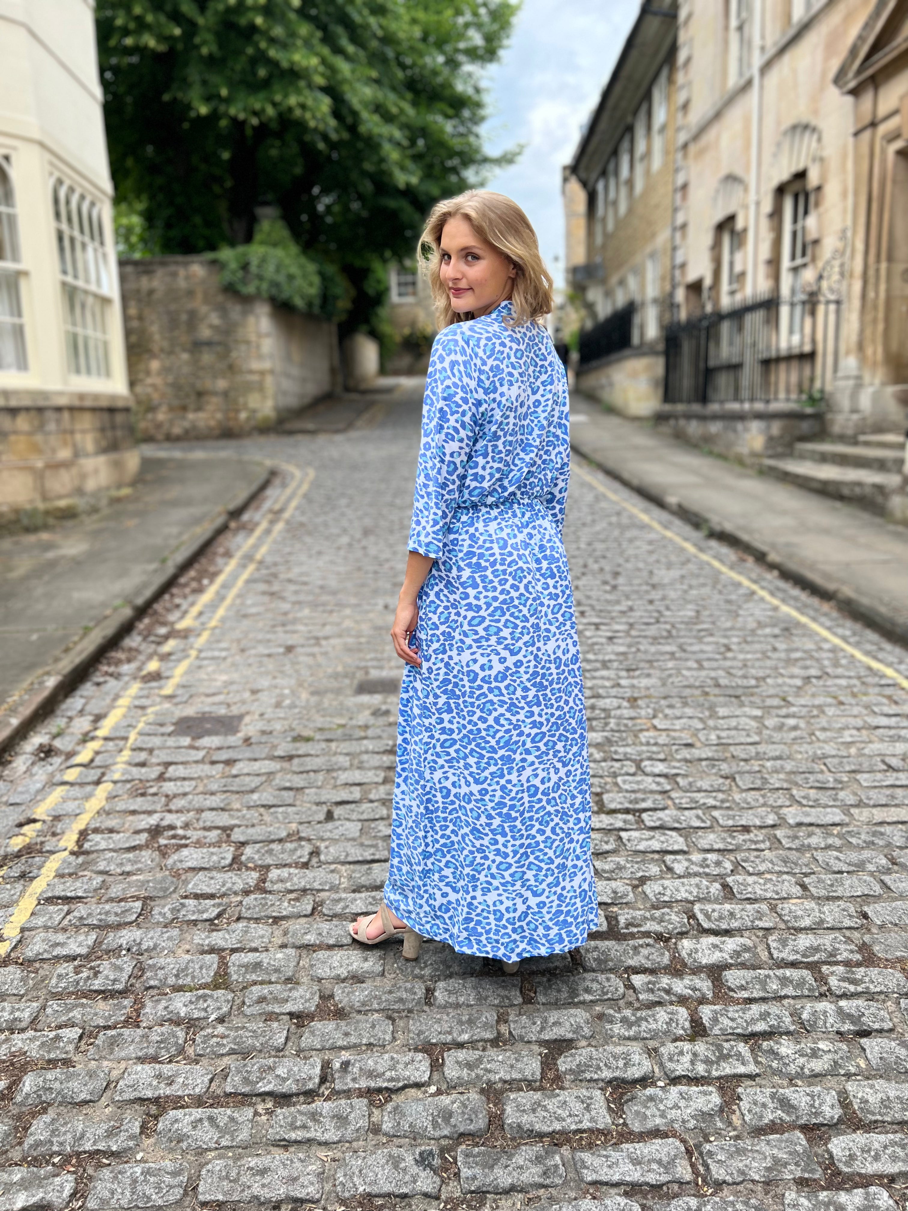 Harlow Dress - Alaskan Blue Leopard