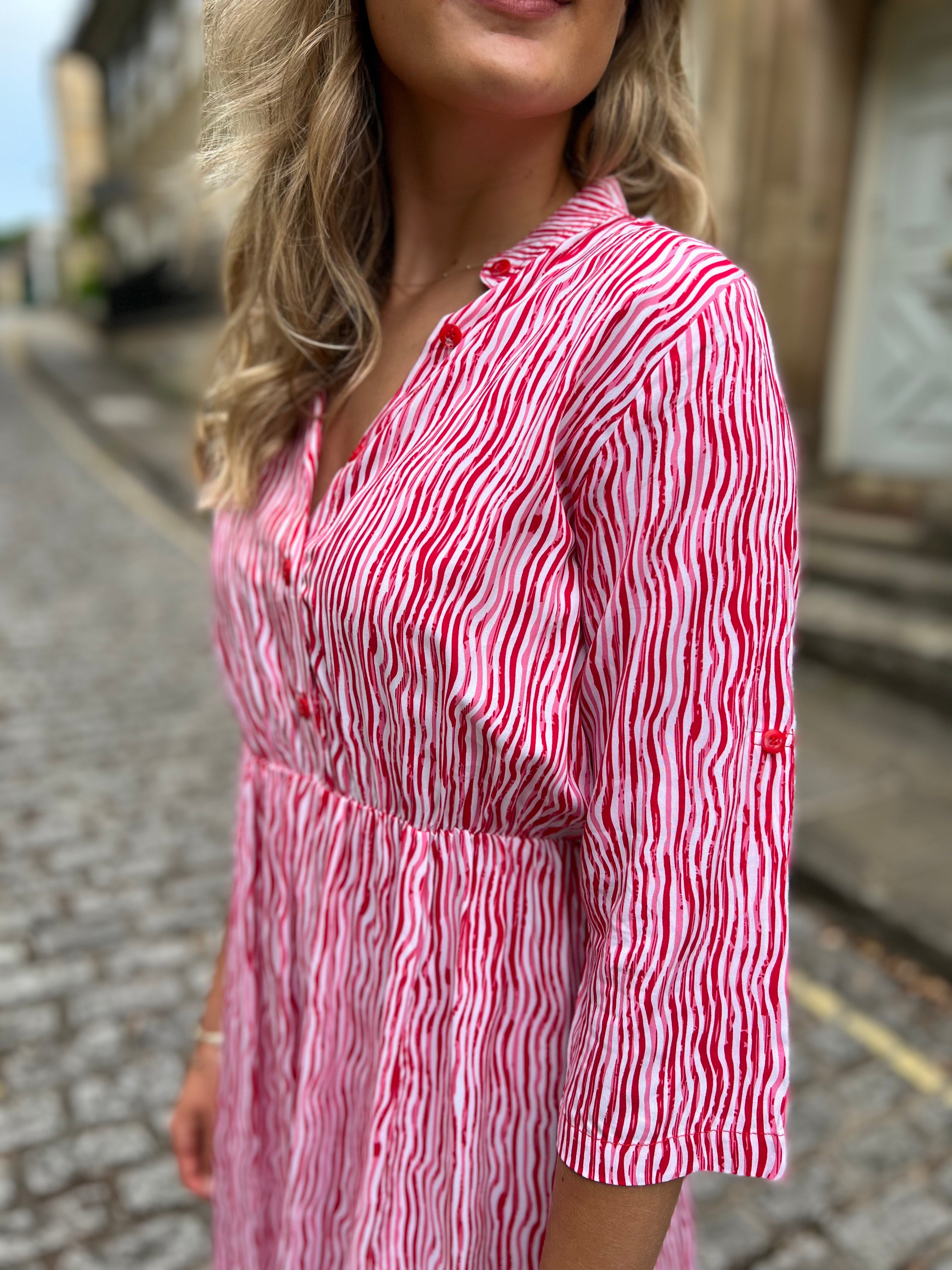 Harlow Dress - Red Wave