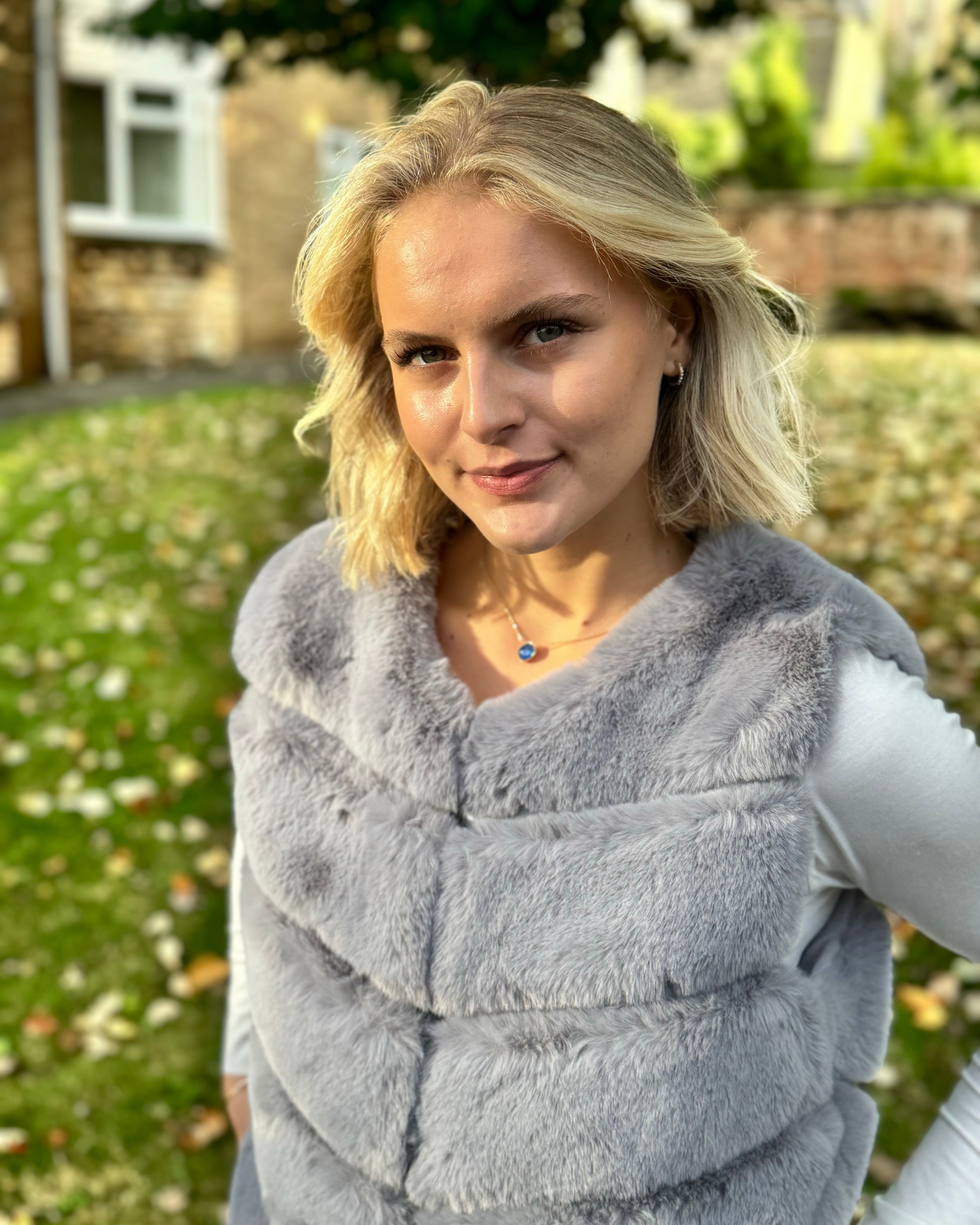 Faux Fur Gilet - Grey