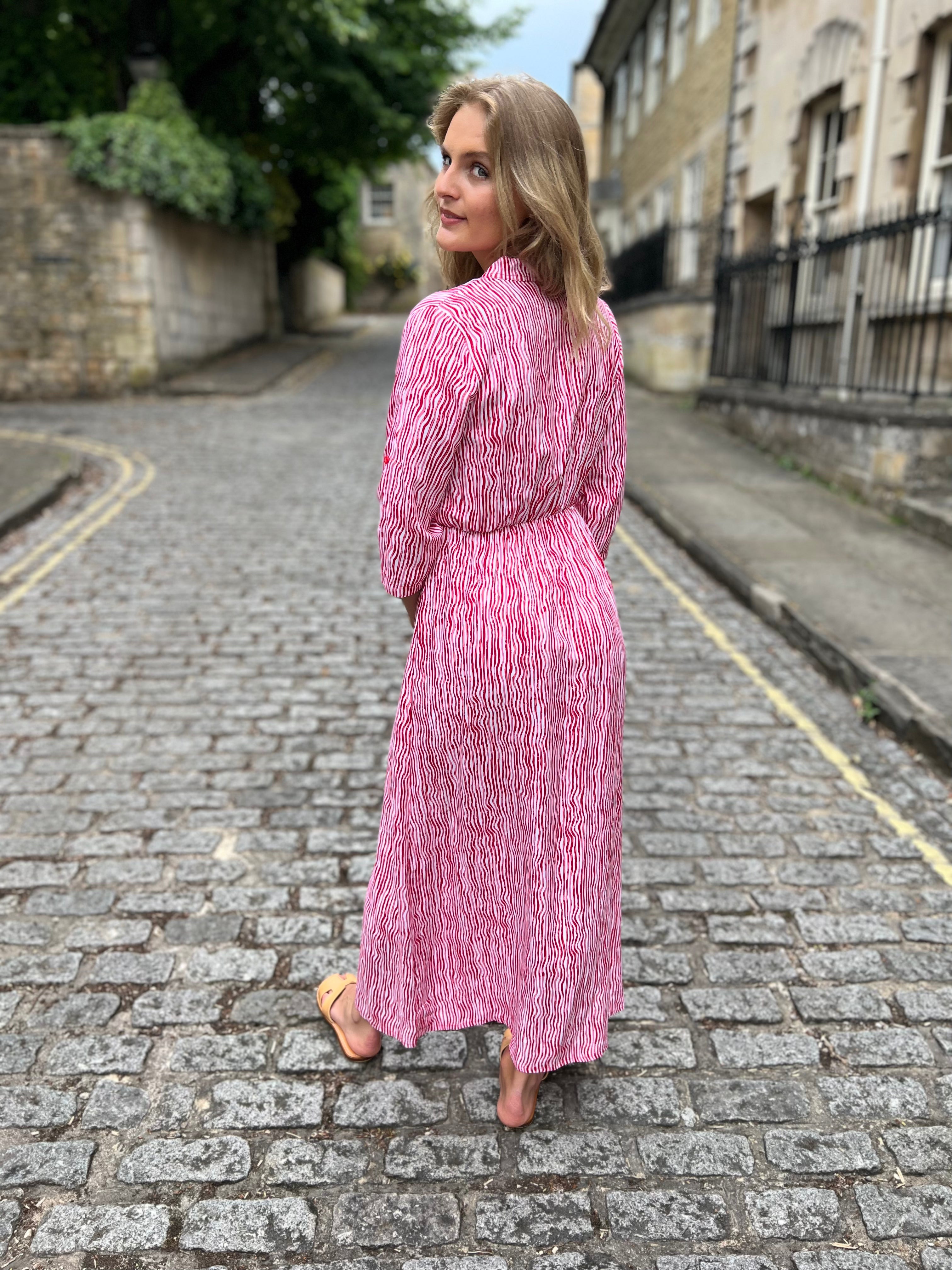 Harlow Dress - Red Wave