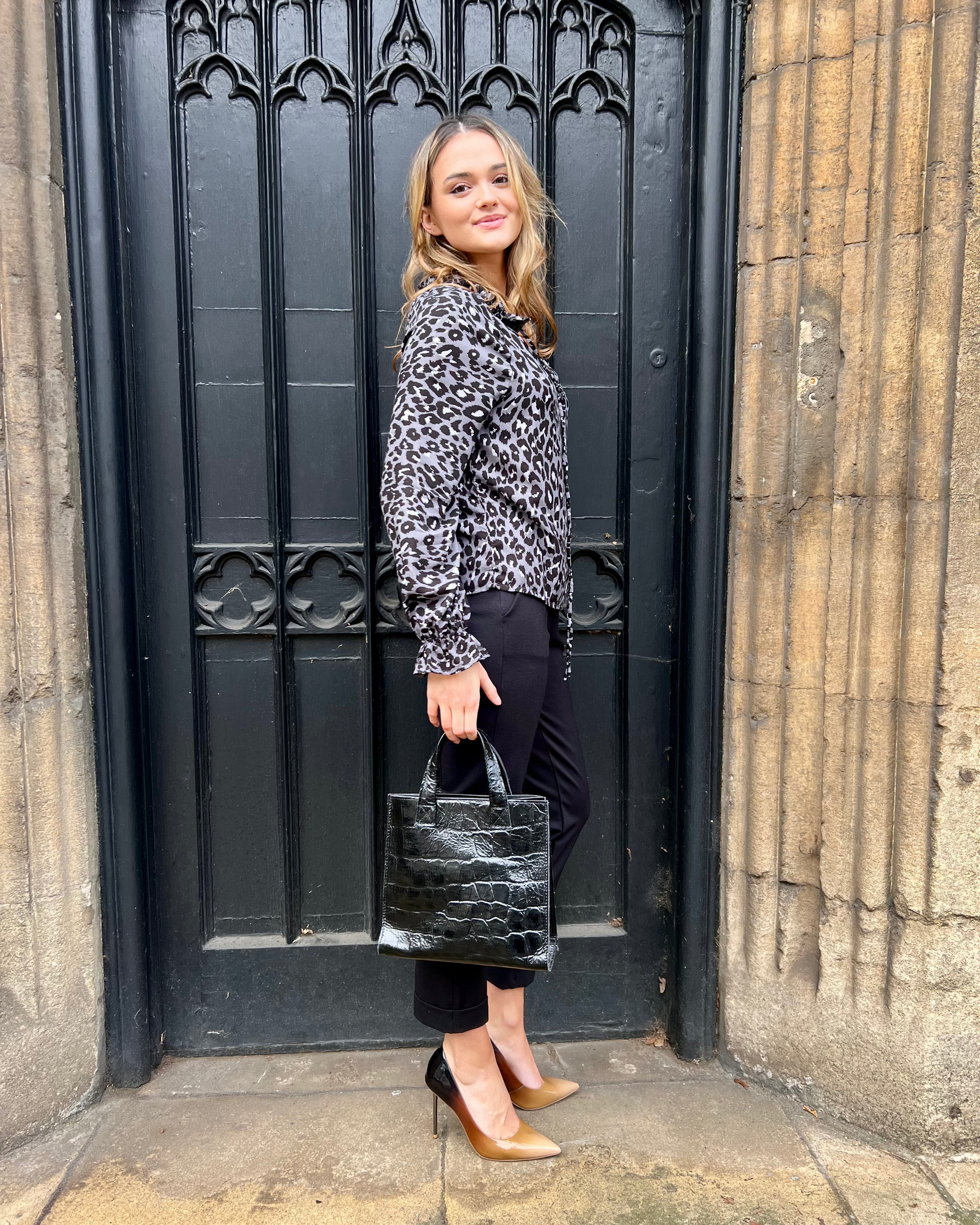 Ravenna - Black Leather Tote