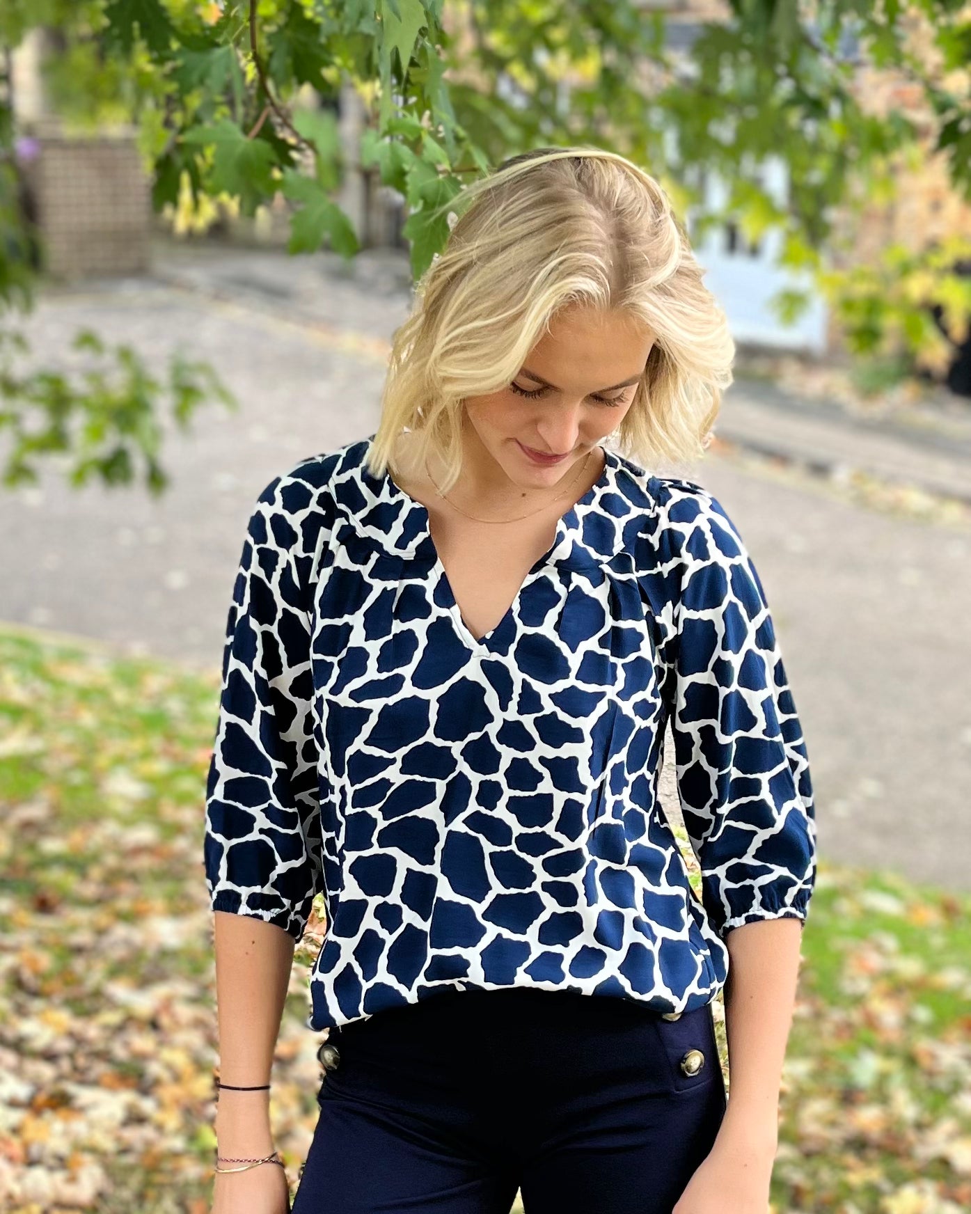 Pippa Top - Navy Giraffe