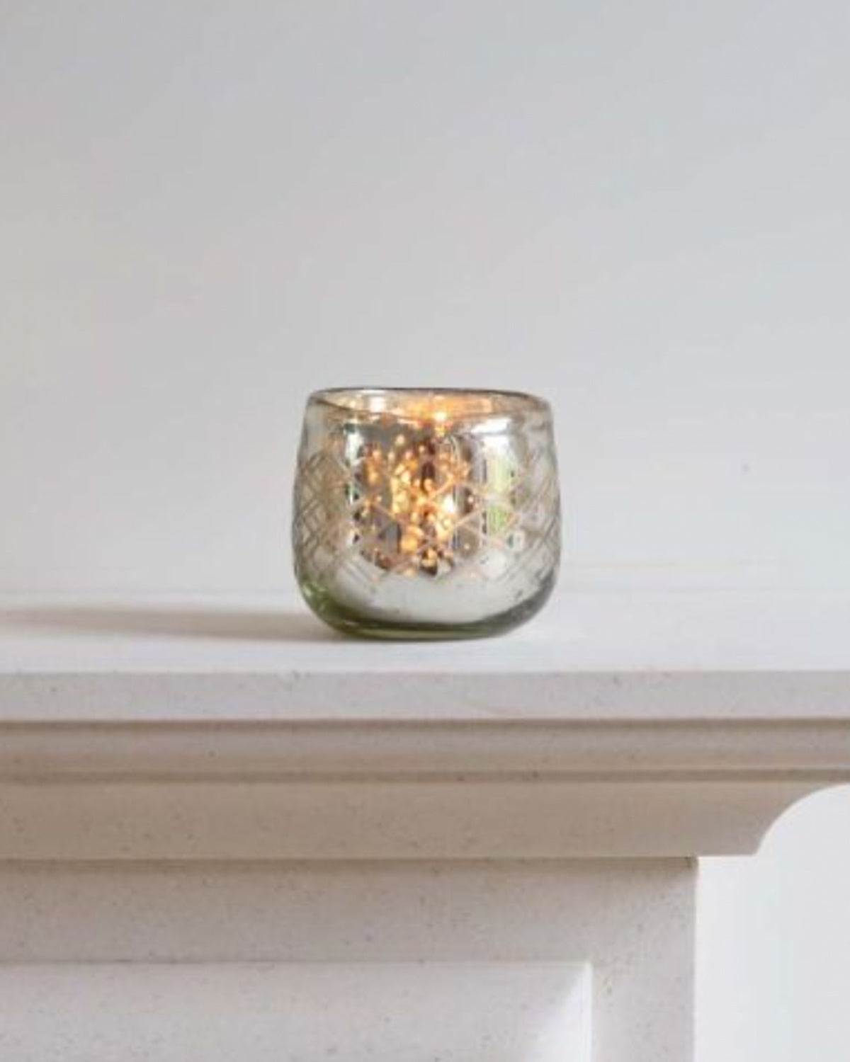 Tea Light Holder - Mercury Criss Cross