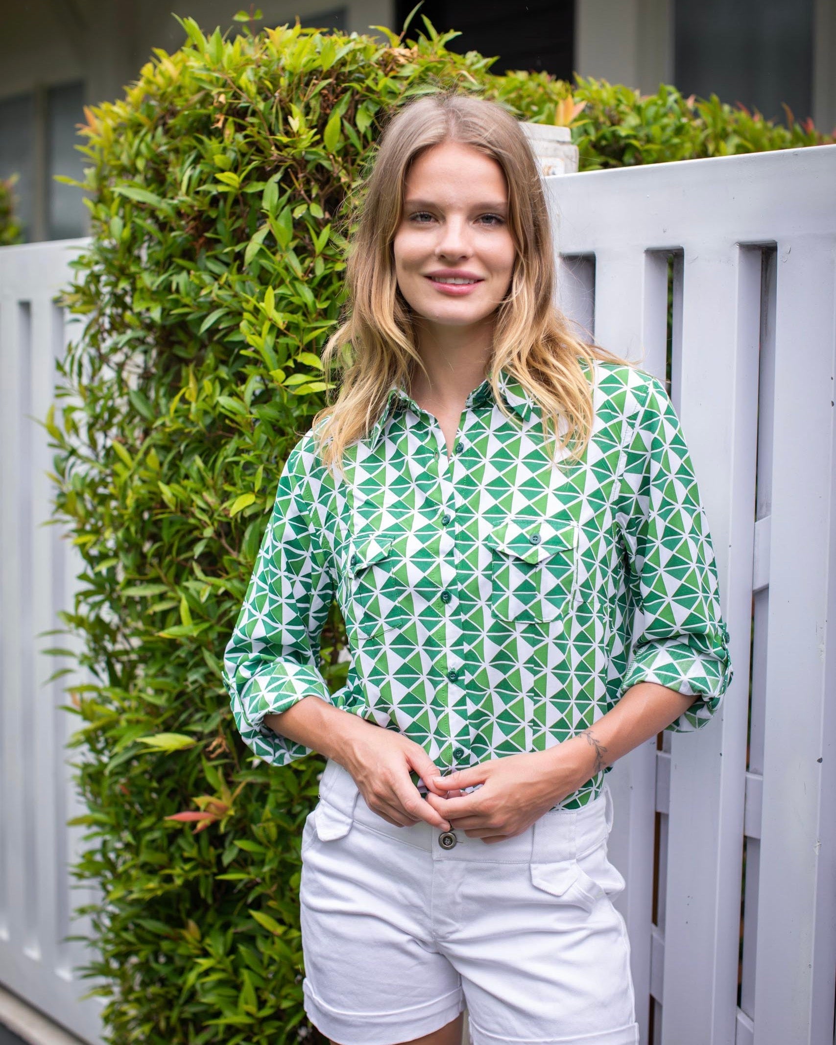 Firenze Shirt - Green Triangle