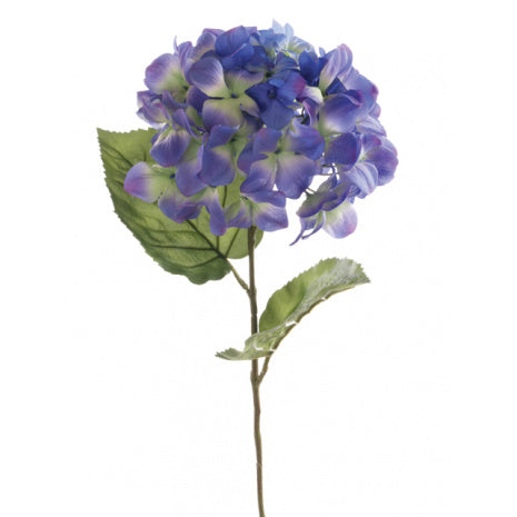 Faux Hydrangea Stem - Cornflower Blue