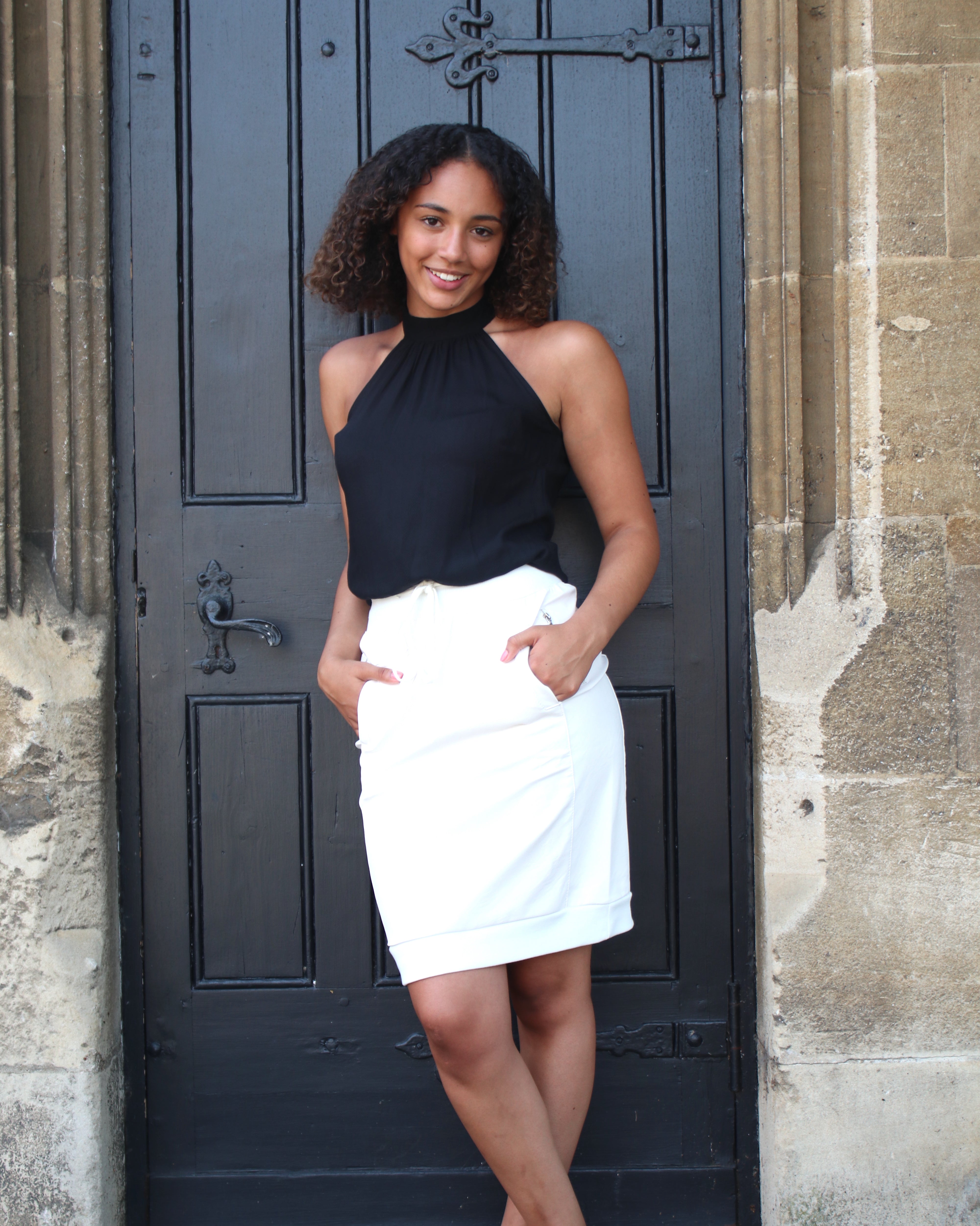 Mila - Faux Leather Skirt - Cream