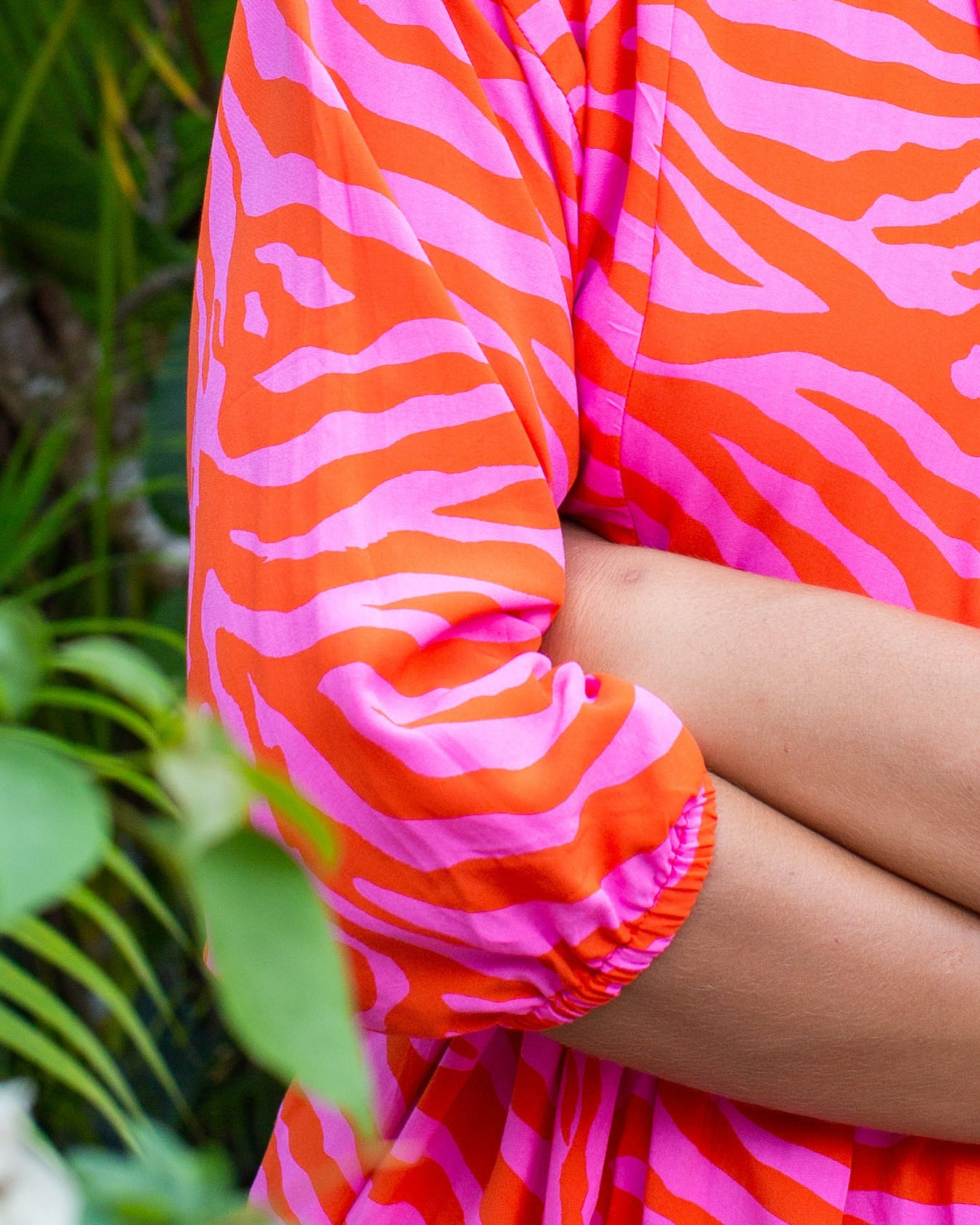 Sicily Dress - Pink Orange Zebra