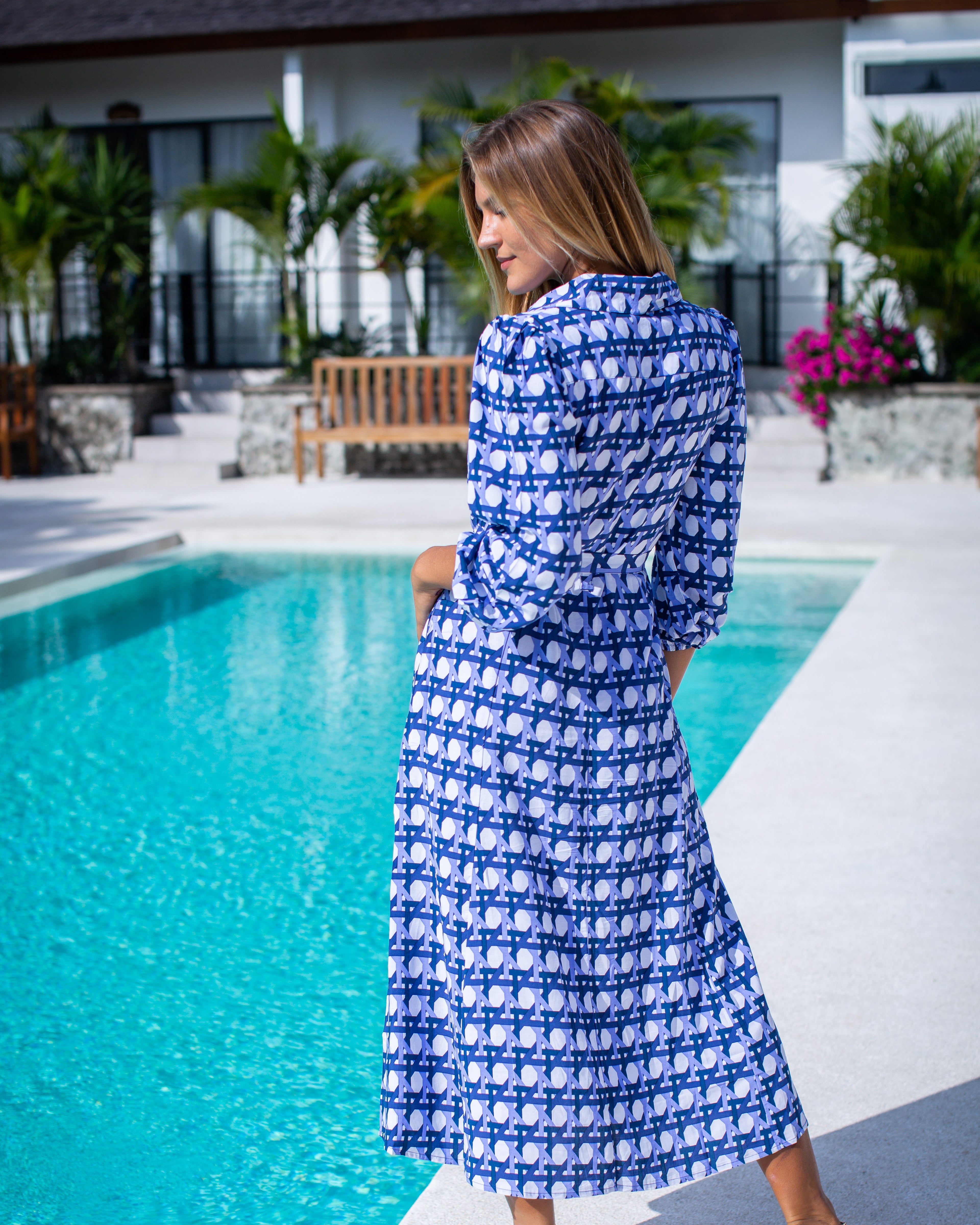 Simone Shirt Dress - Iris Basketweave