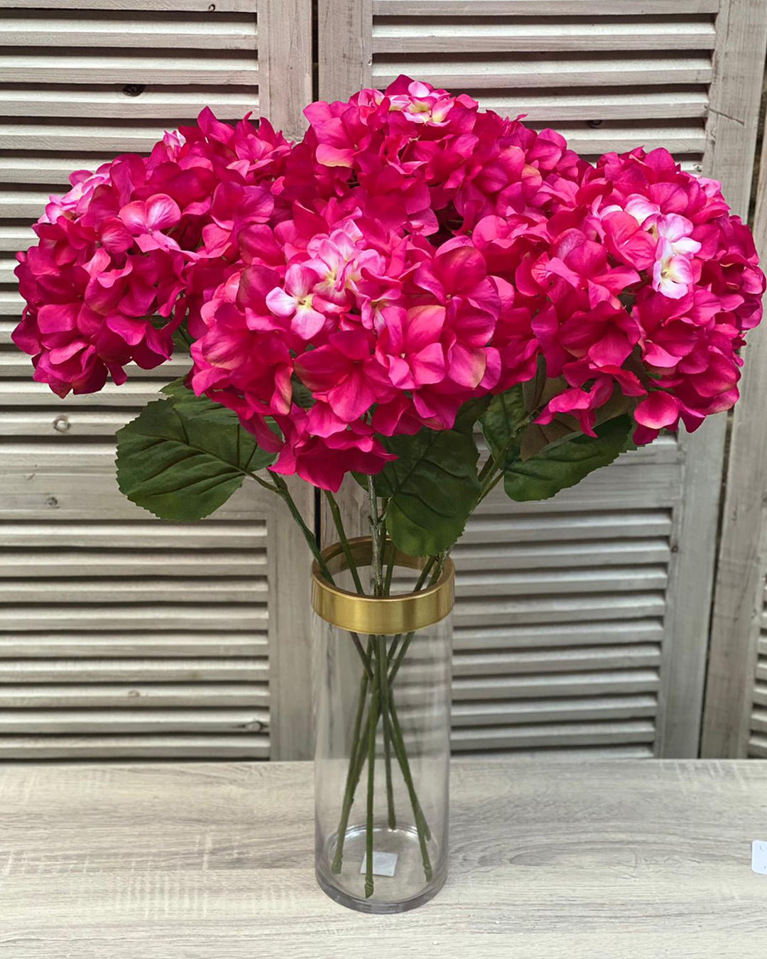 Faux Hydrangea Stem - Bright Fuchsia